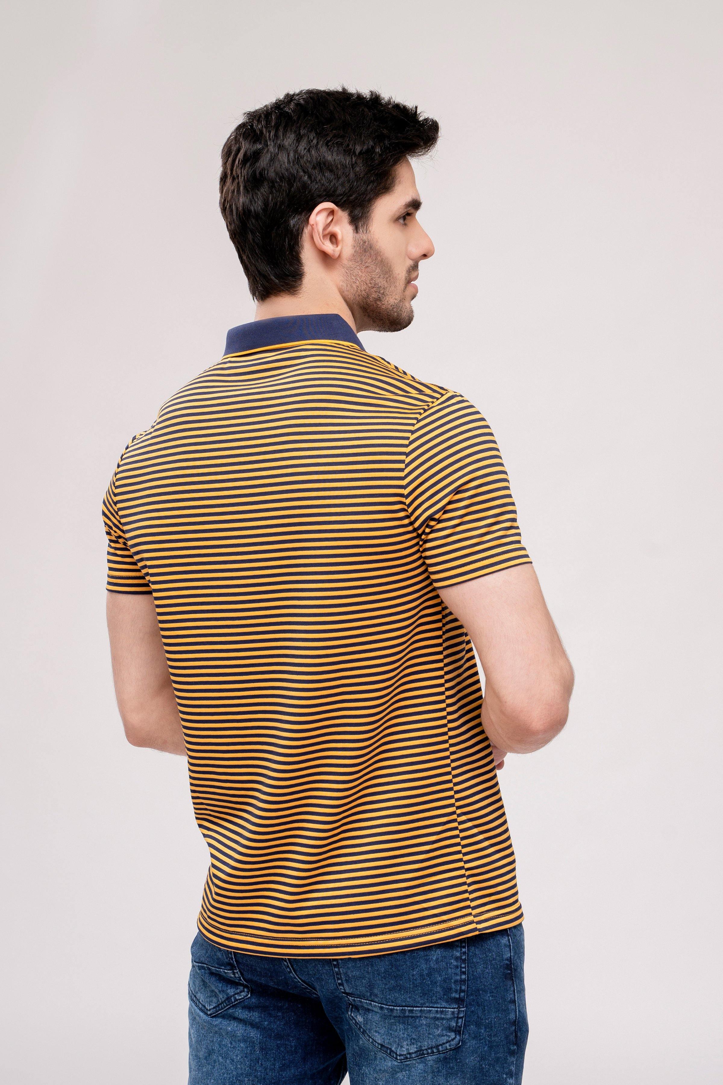 POLO SHIRT YELLOW BLUE at Charcoal Clothing