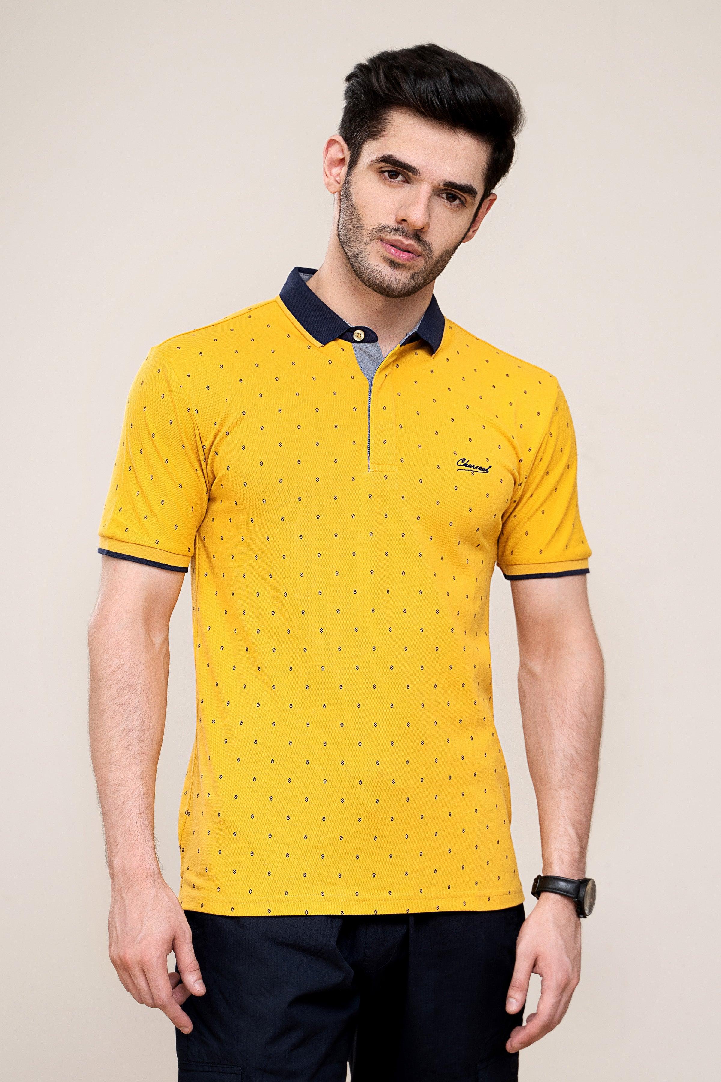 POLO SHIRT YELLOW at Charcoal Clothing