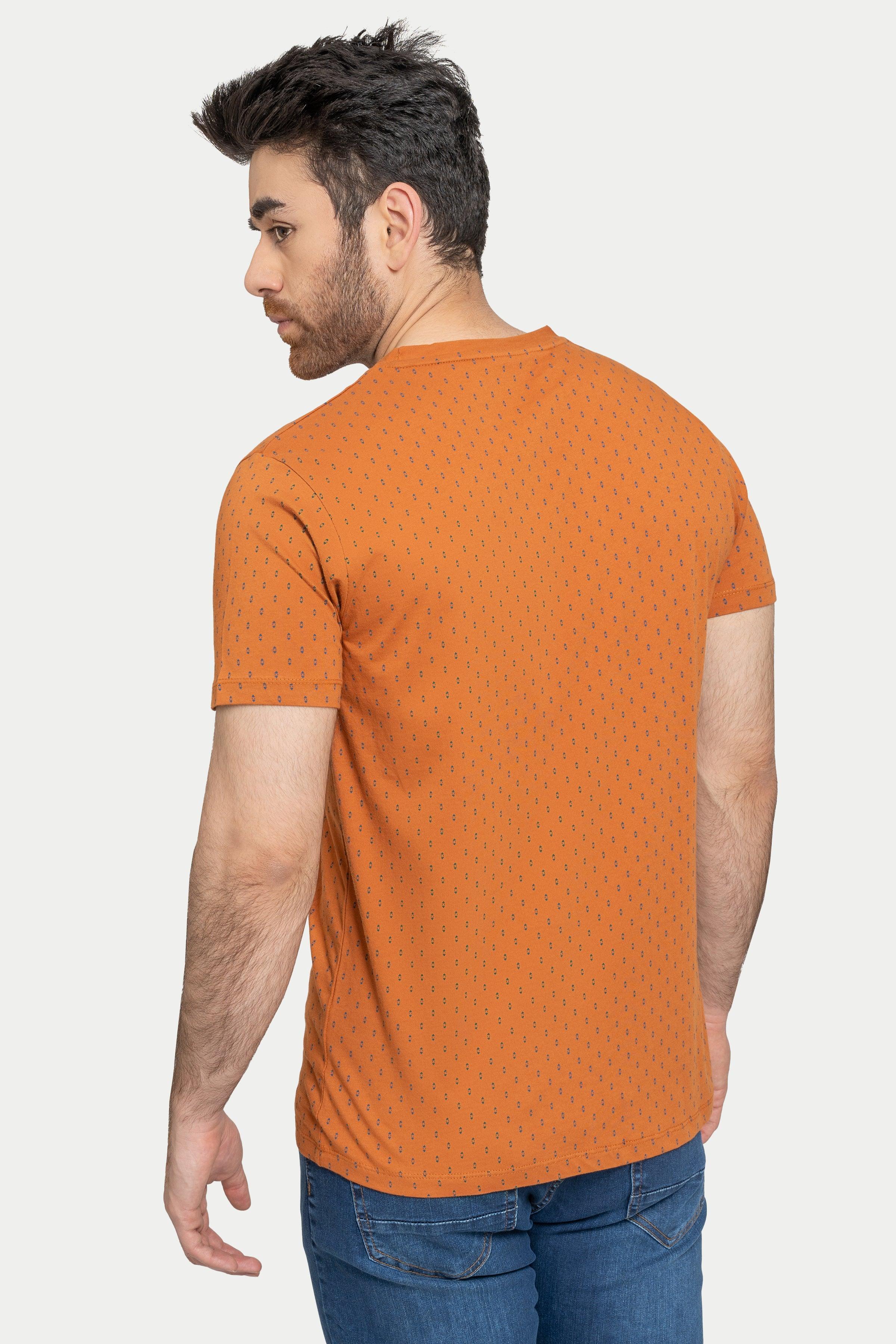PRINTED T SHIRT RUST at Charcoal Clothing