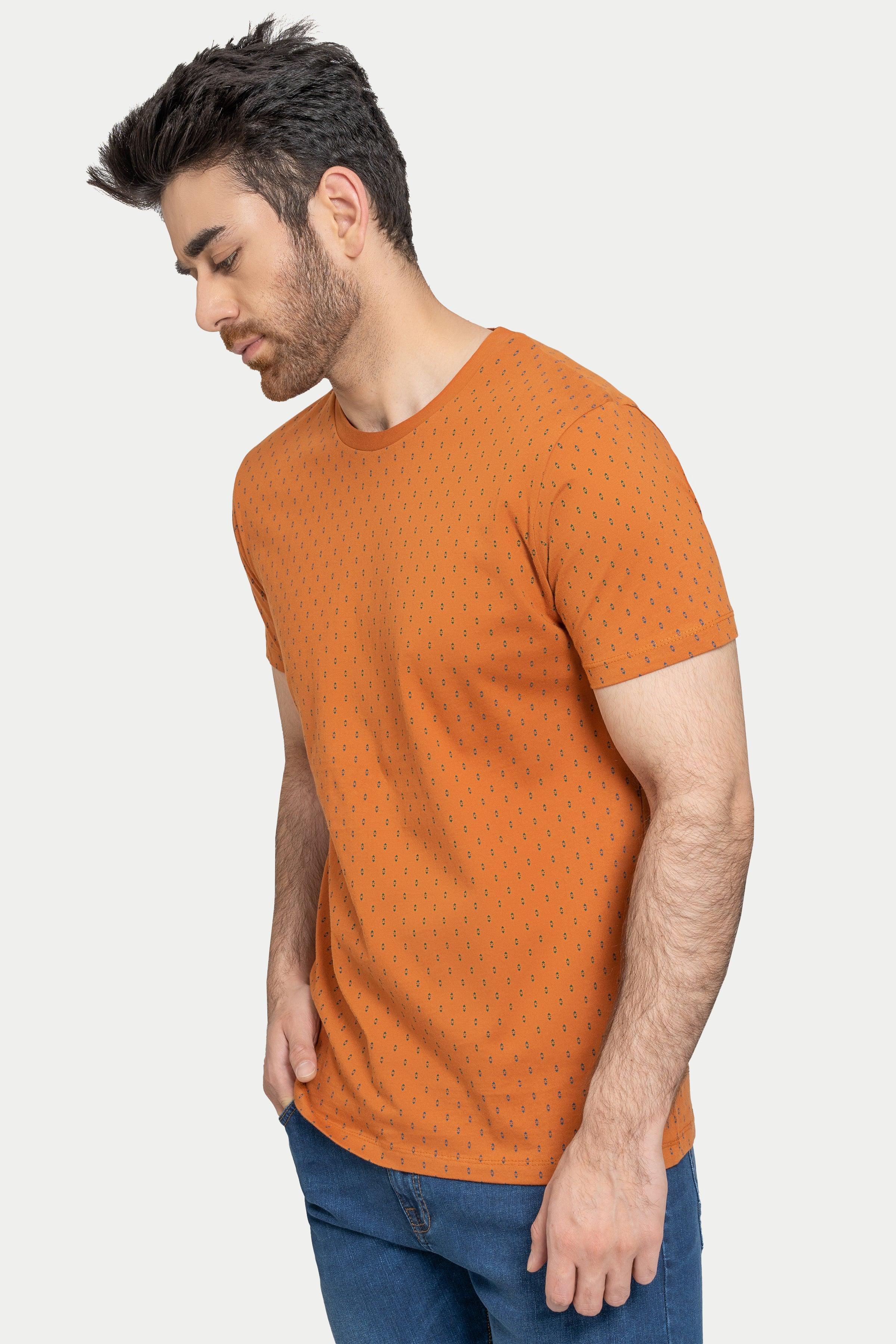 PRINTED T SHIRT RUST at Charcoal Clothing