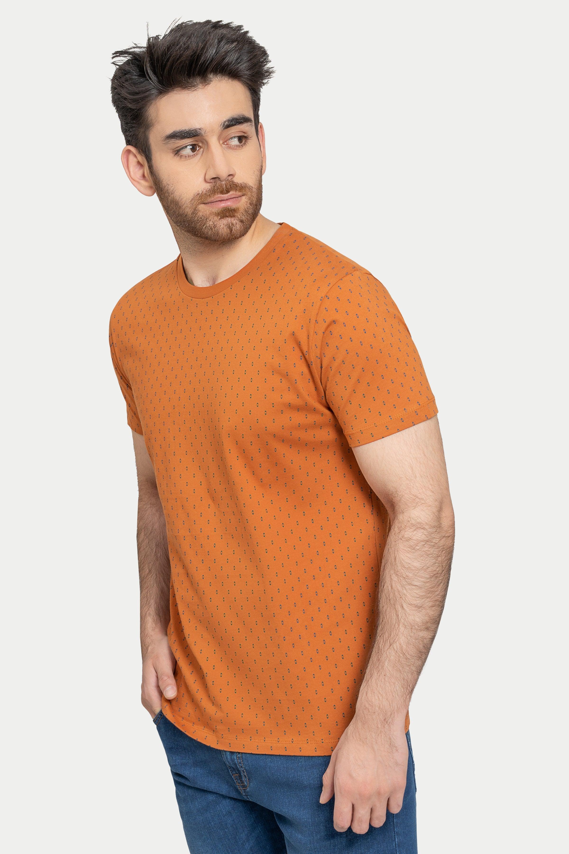PRINTED T SHIRT RUST at Charcoal Clothing
