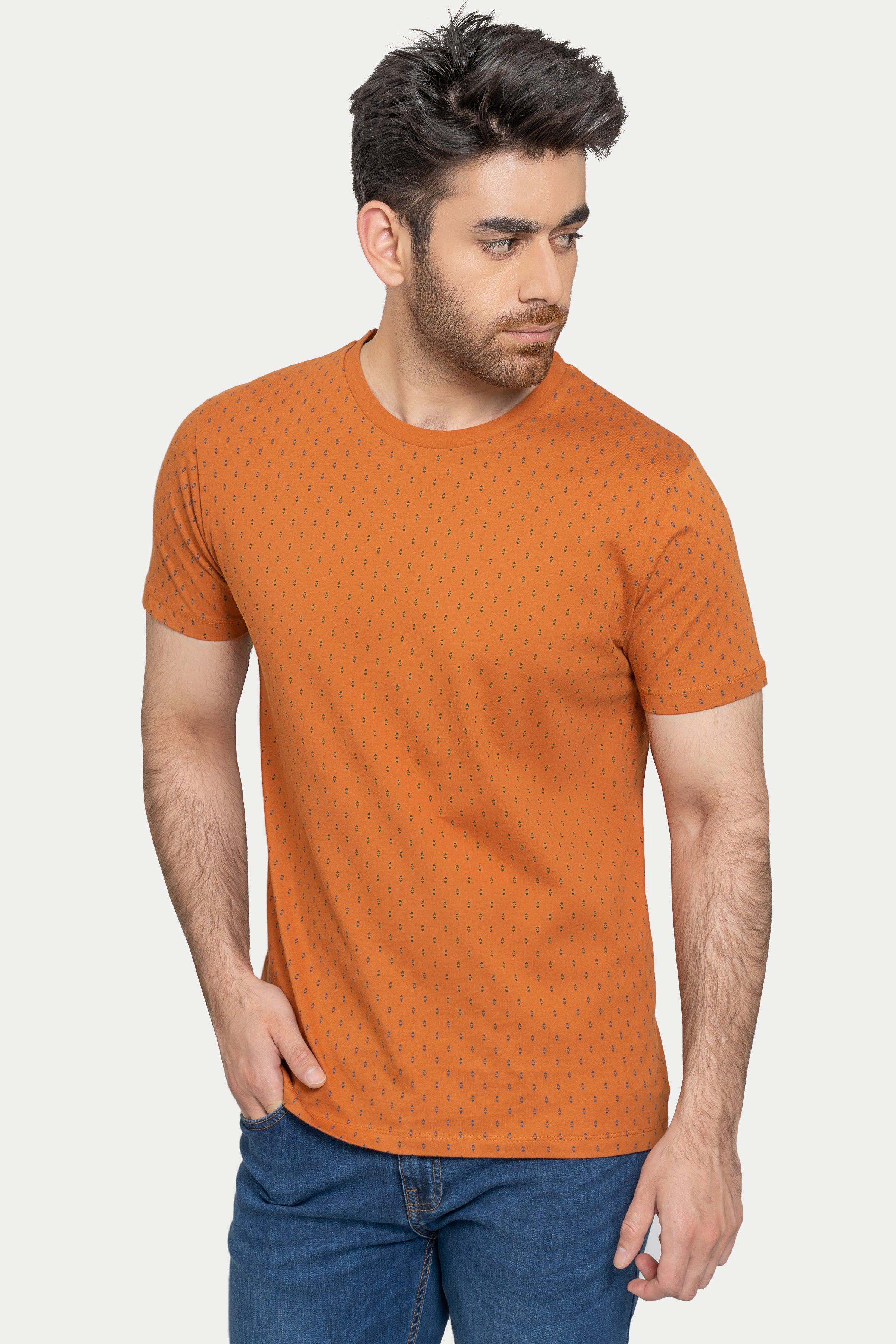 PRINTED T SHIRT RUST at Charcoal Clothing