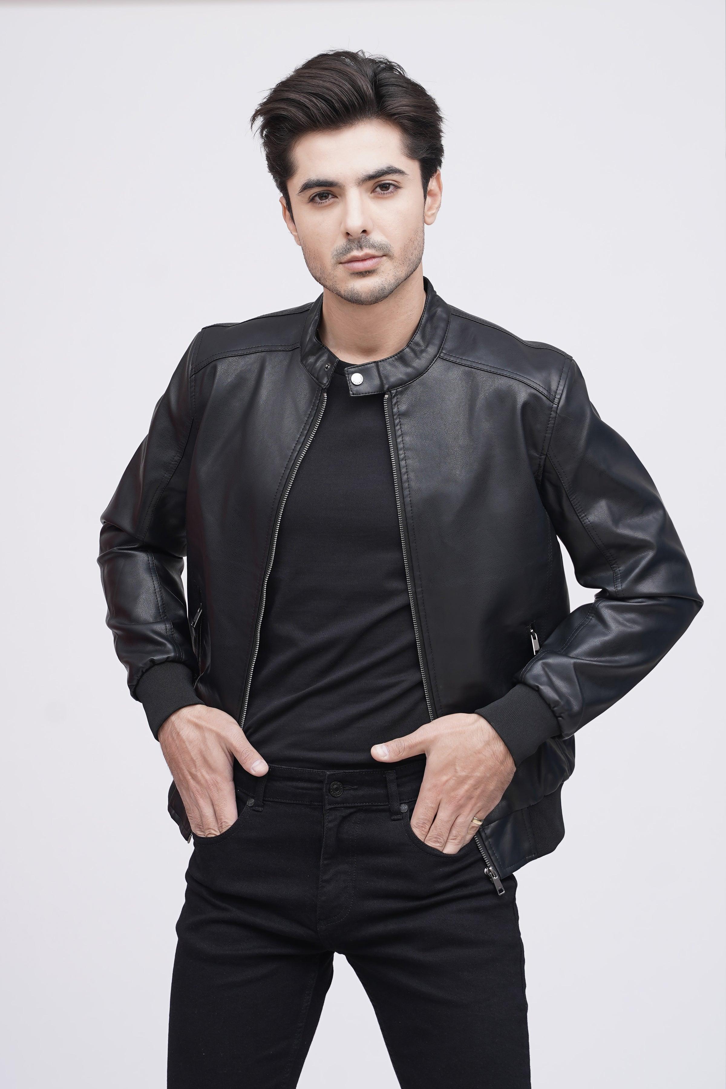 PU BAN JACKET F/S BLACK at Charcoal Clothing