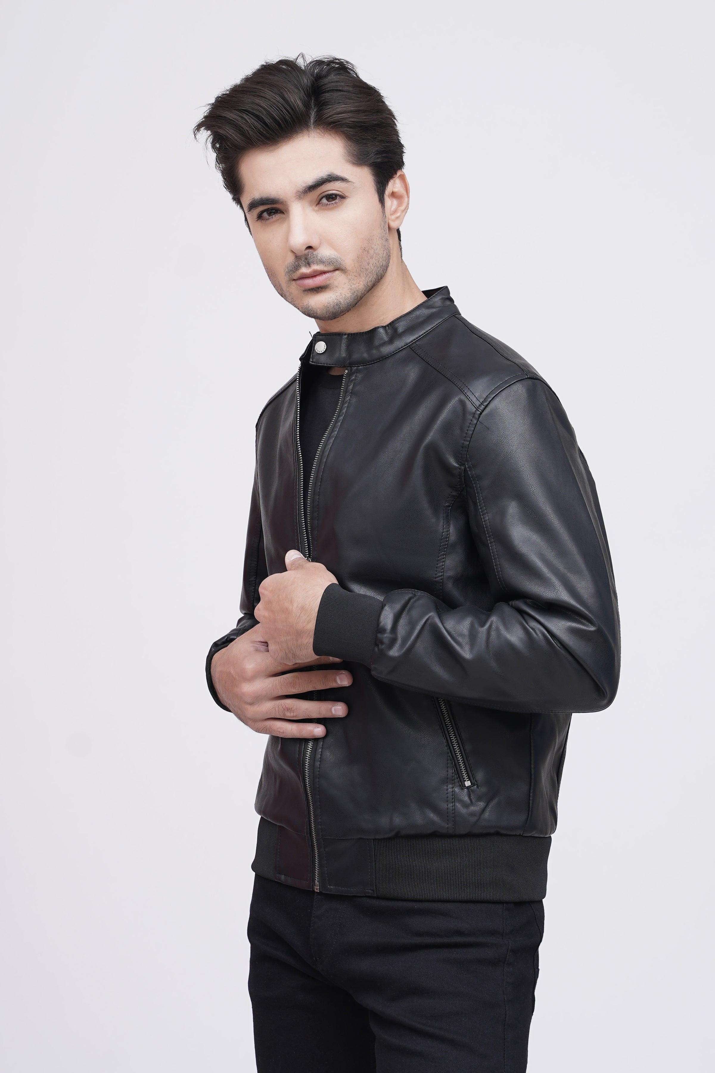 PU BAN JACKET F/S BLACK at Charcoal Clothing