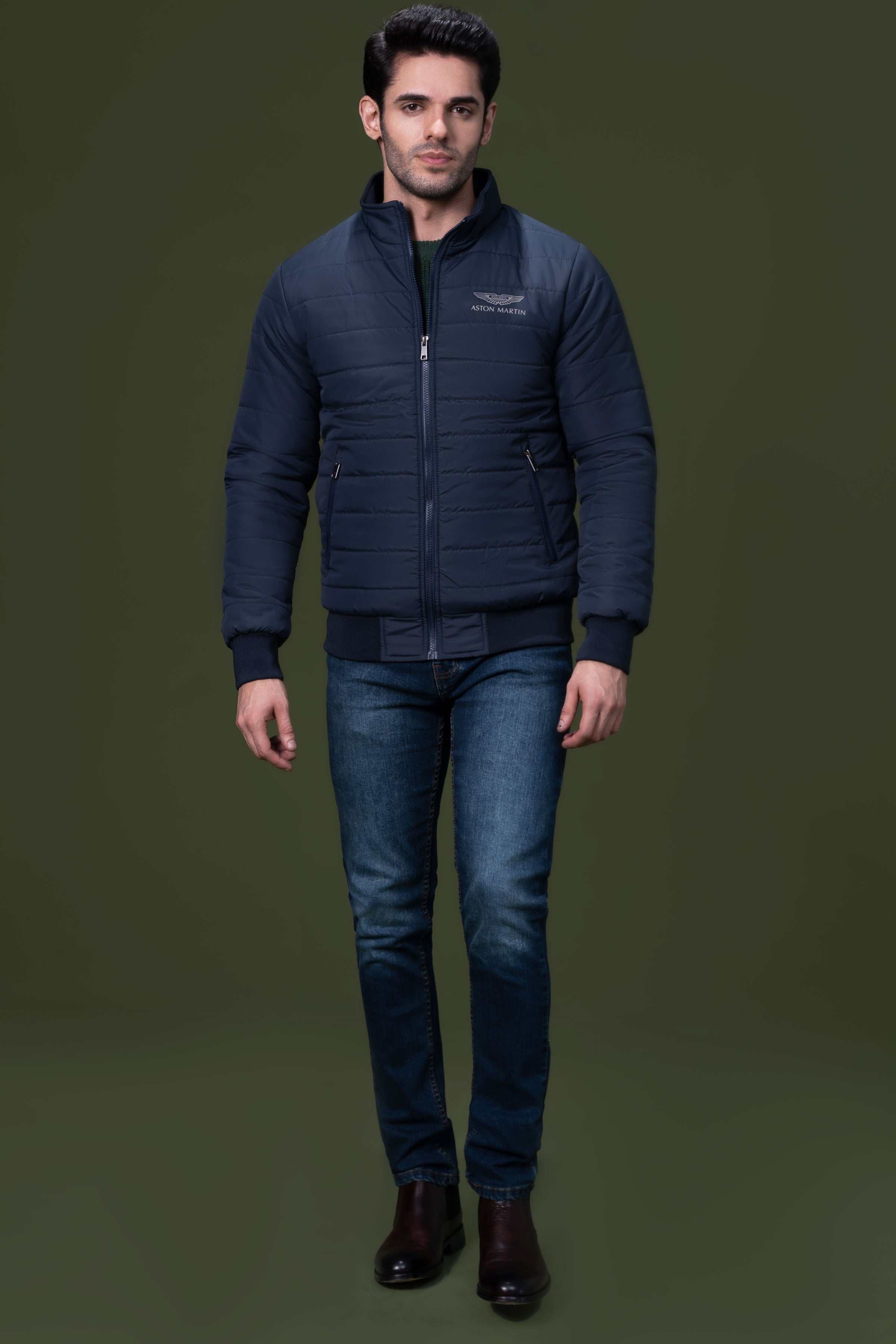 PUFFER JACKET NAVY at Charcoal Clothing