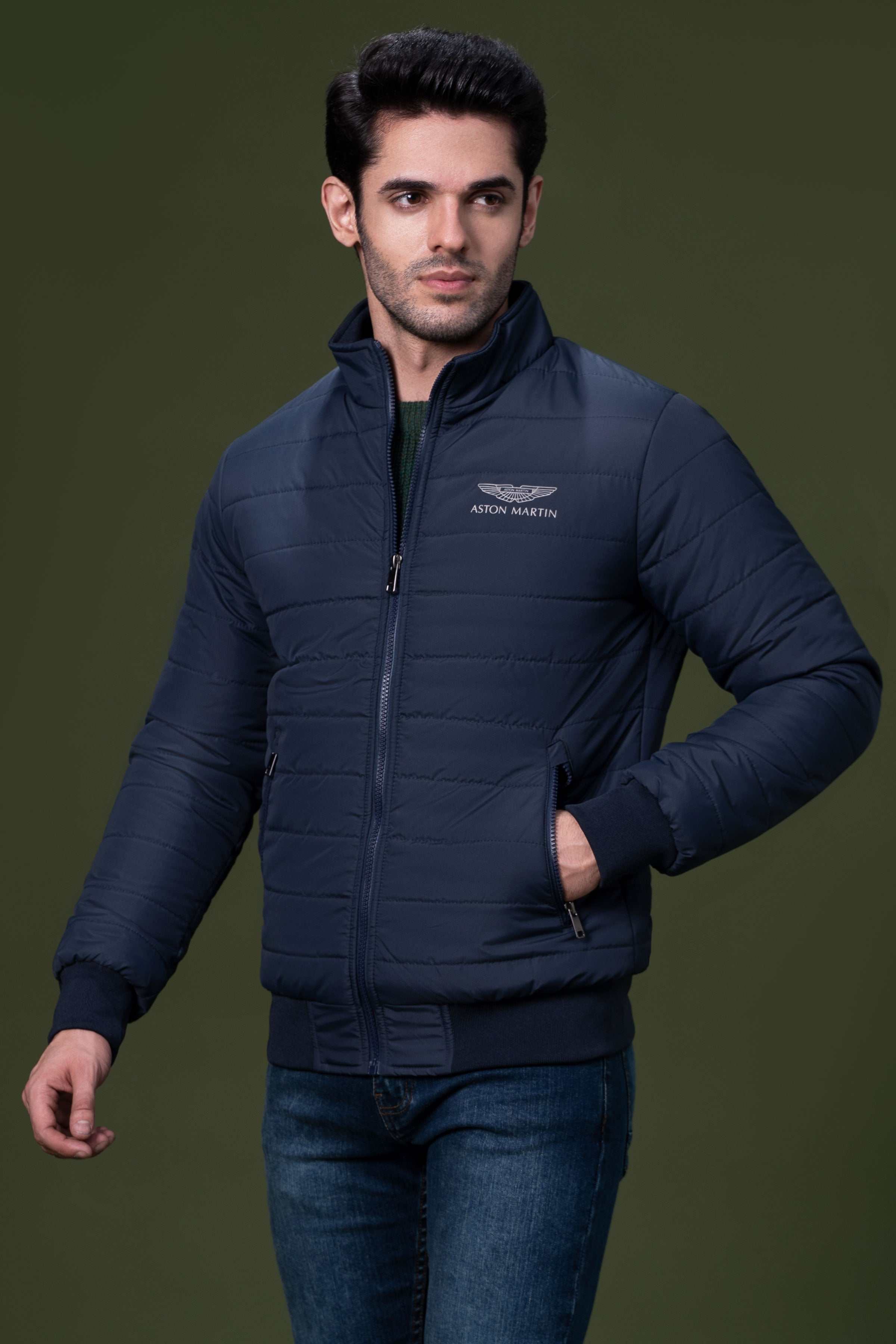 PUFFER JACKET NAVY at Charcoal Clothing