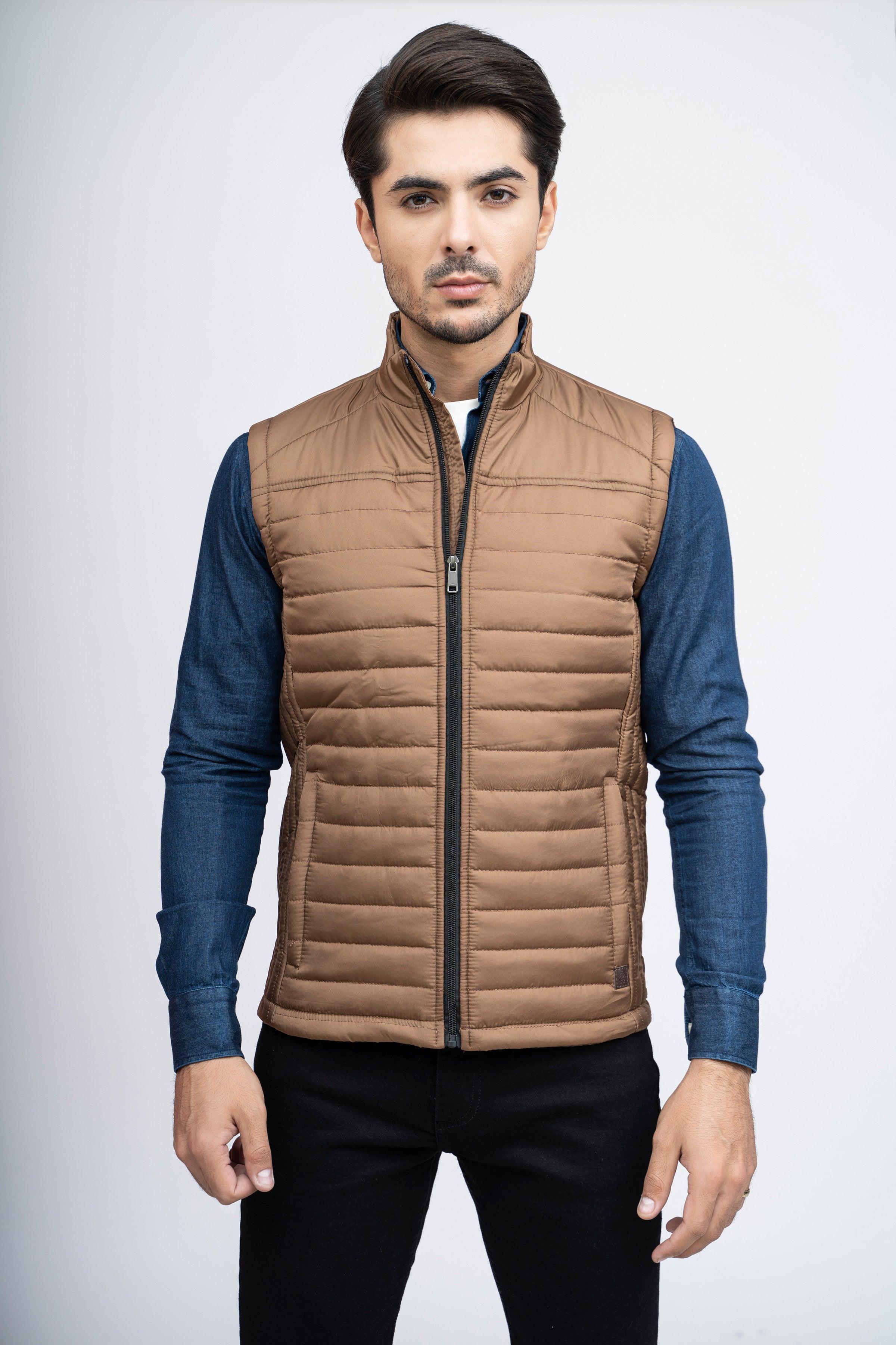 PUFFER JACKET S/L KHAKI at Charcoal Clothing