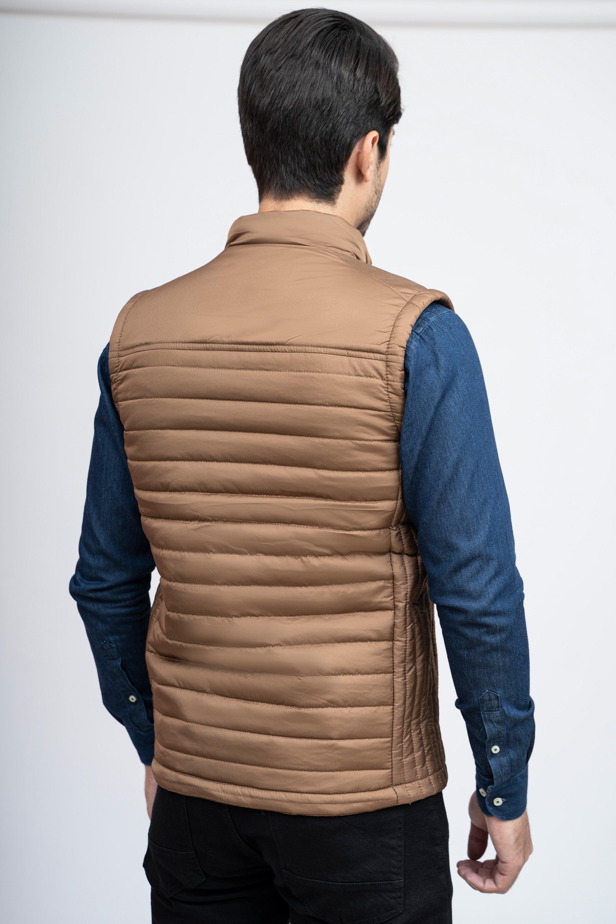 PUFFER JACKET S/L KHAKI at Charcoal Clothing