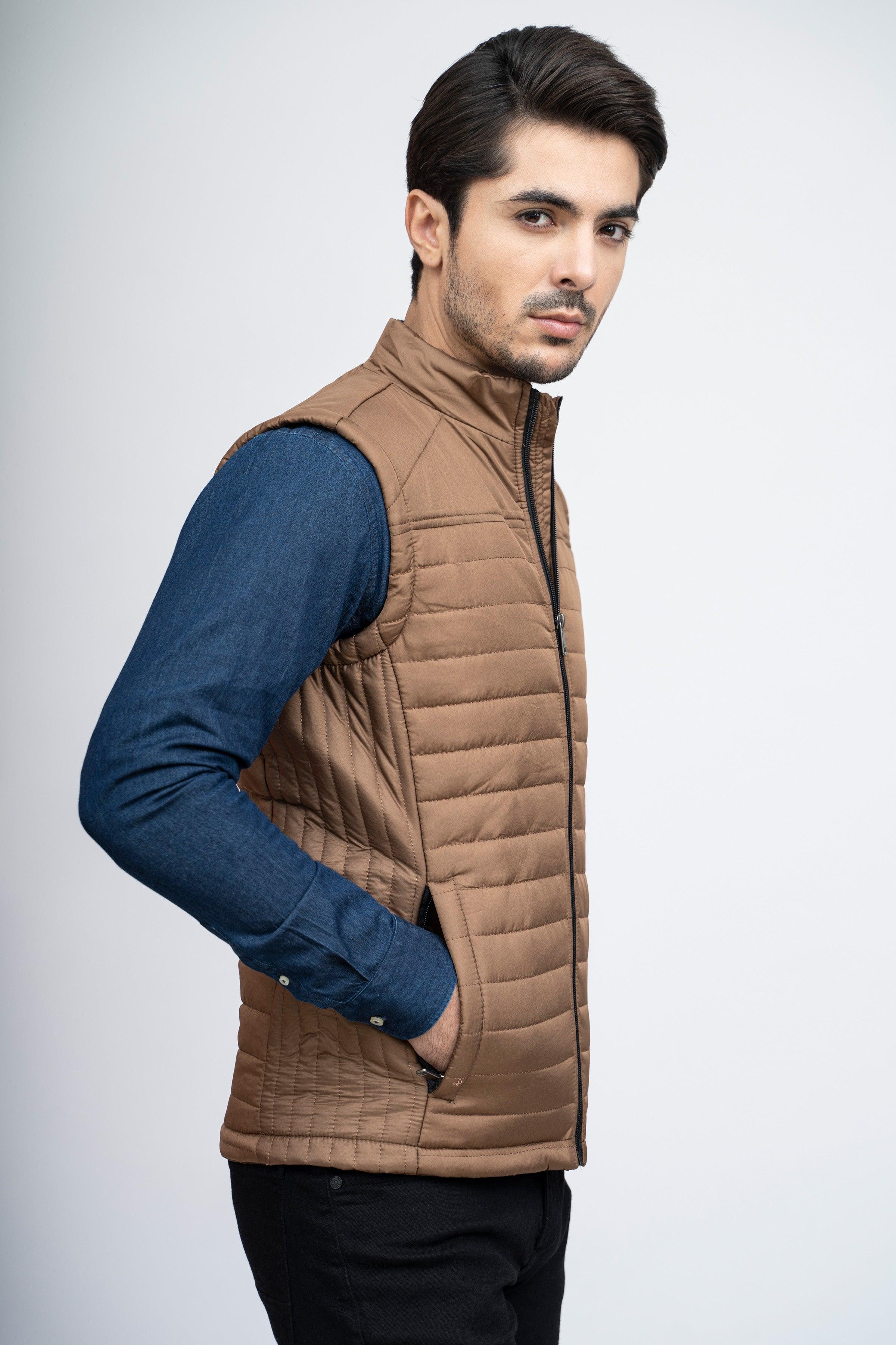 PUFFER JACKET S/L KHAKI at Charcoal Clothing