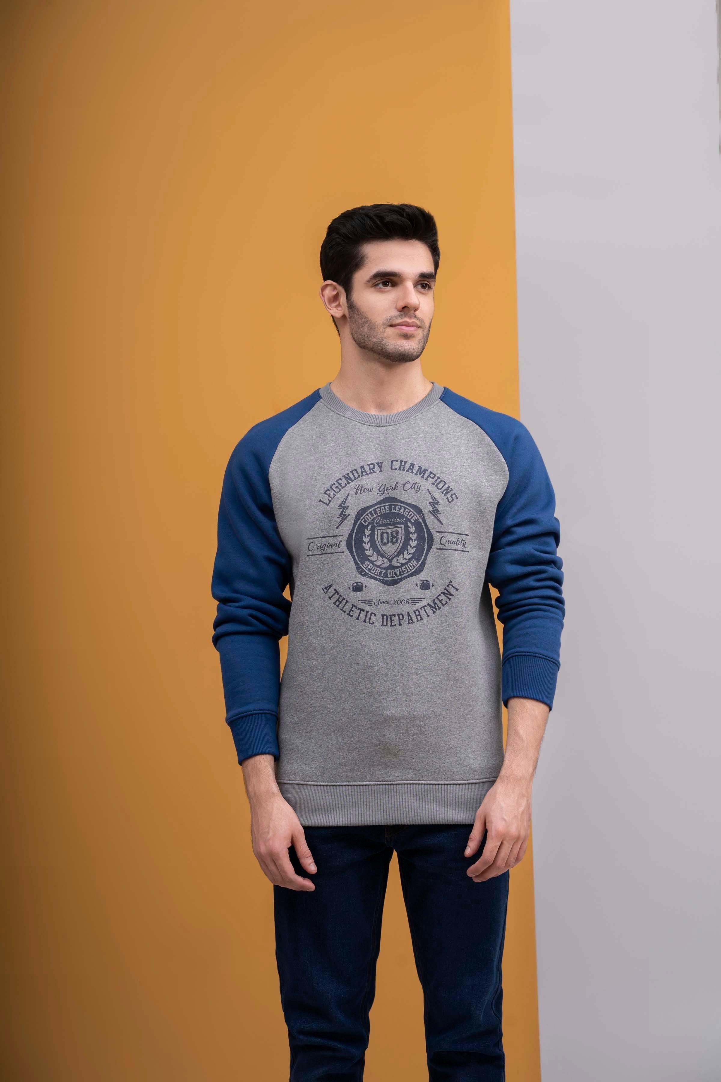 RAGLAN SLEEVES GREY BLUE at Charcoal Clothing