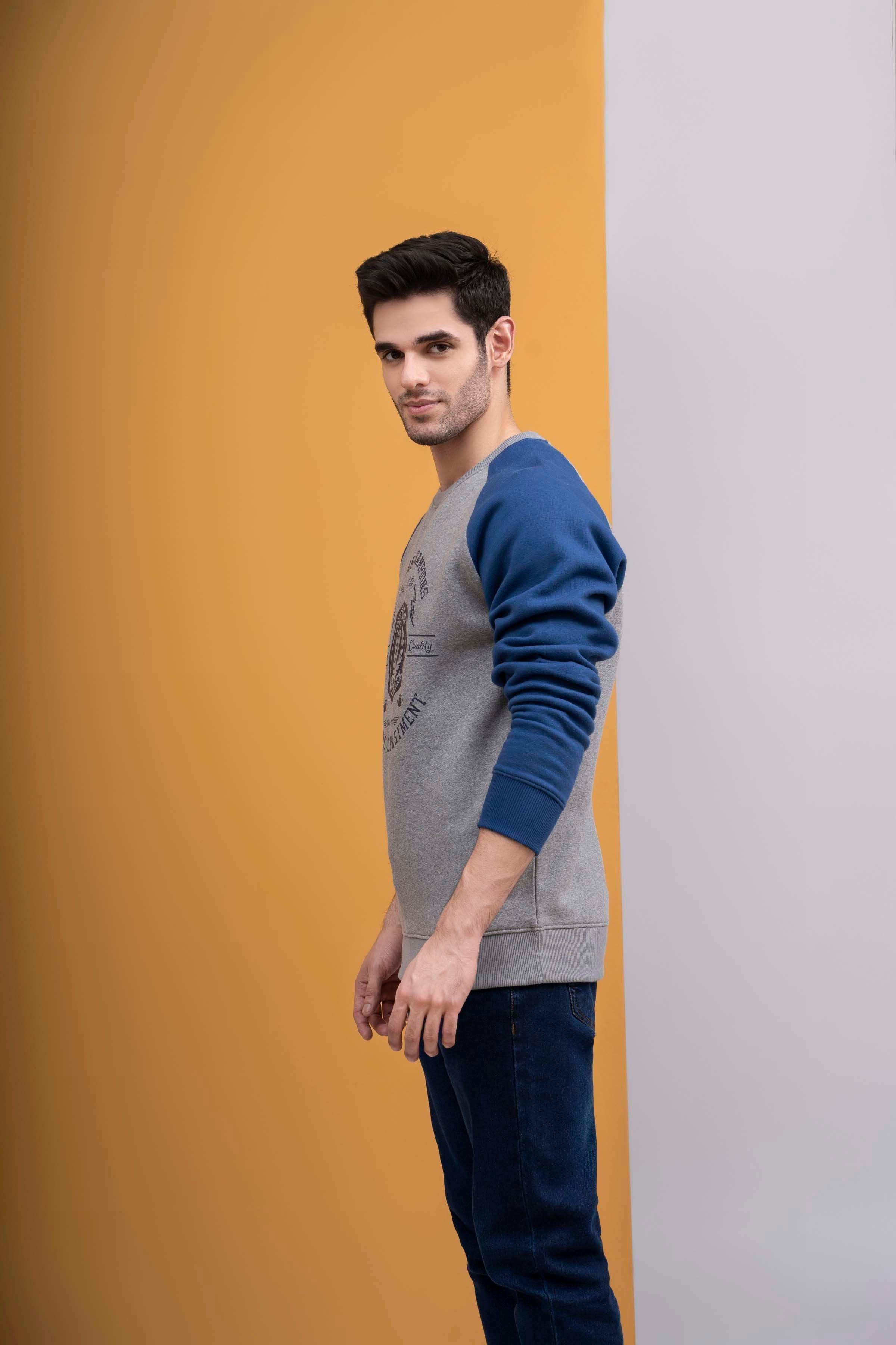 RAGLAN SLEEVES GREY BLUE at Charcoal Clothing