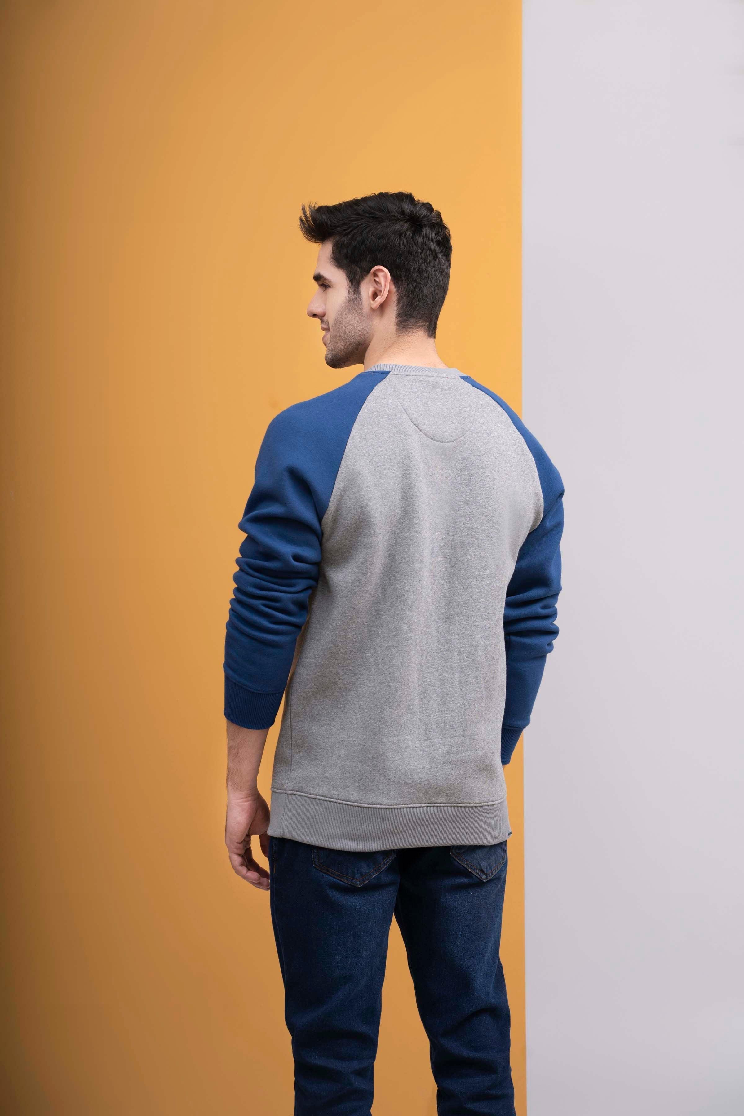 RAGLAN SLEEVES GREY BLUE at Charcoal Clothing