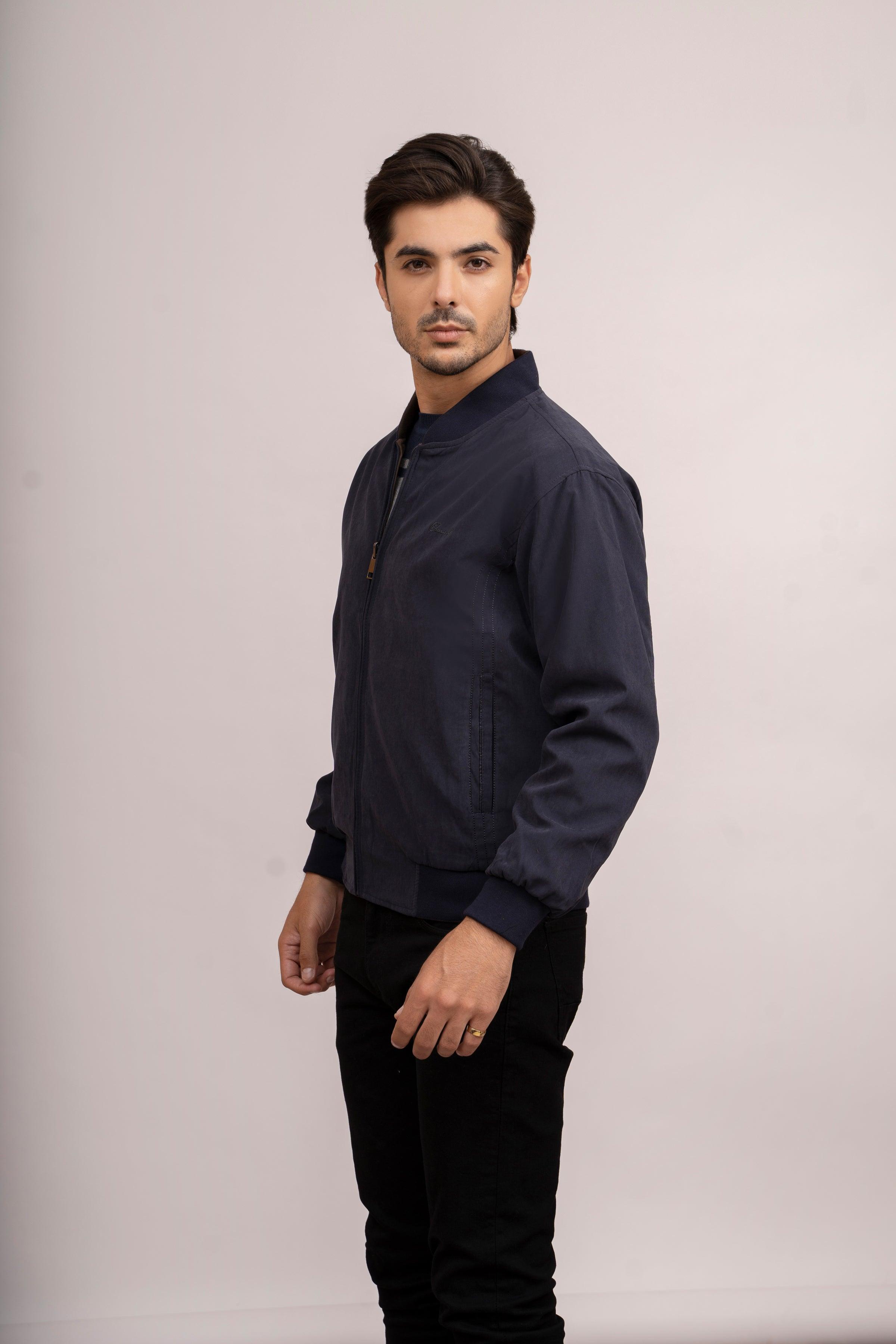 REVERSIBLE JACKET F/S NAVY BROWN at Charcoal Clothing
