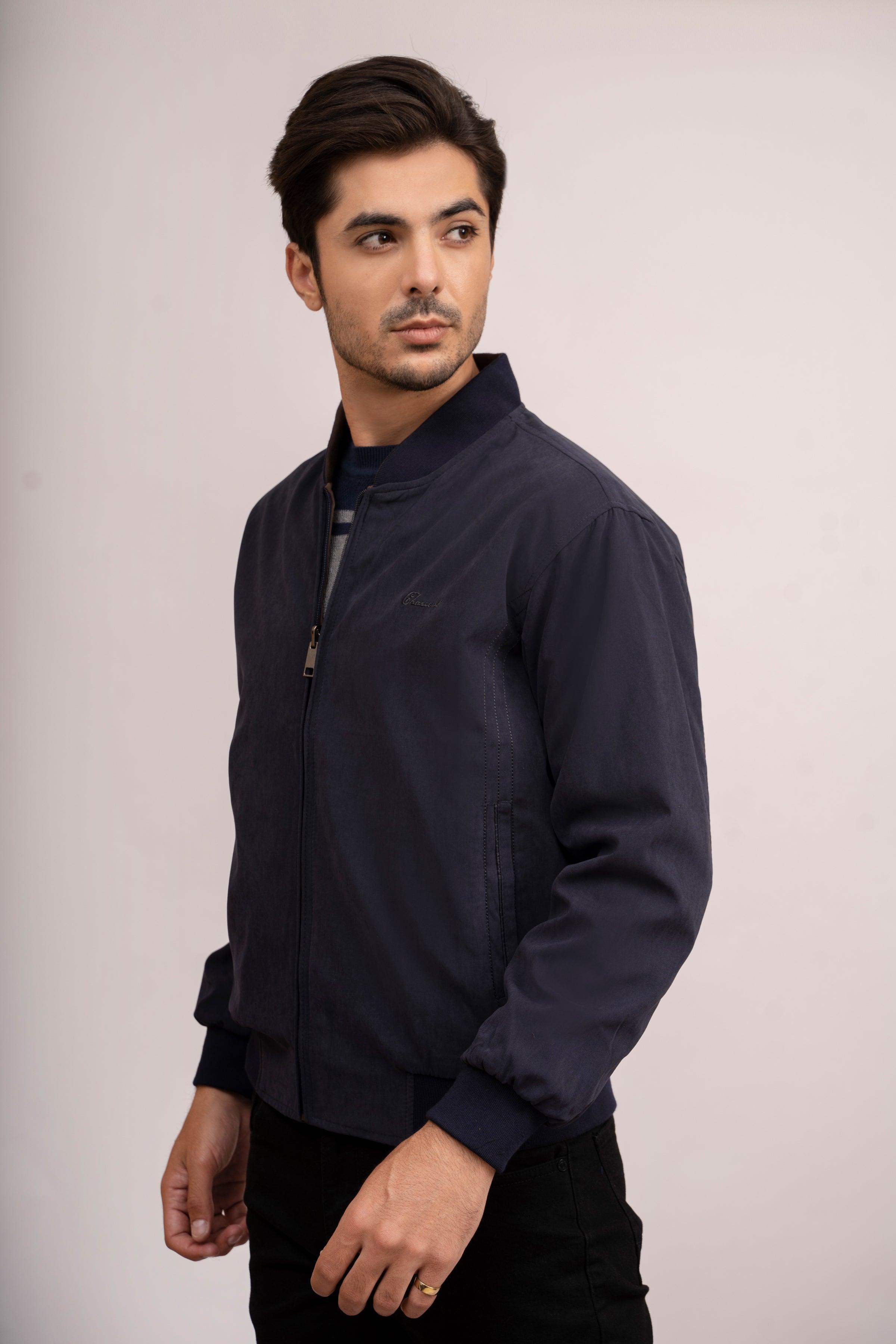 REVERSIBLE JACKET F/S NAVY BROWN at Charcoal Clothing
