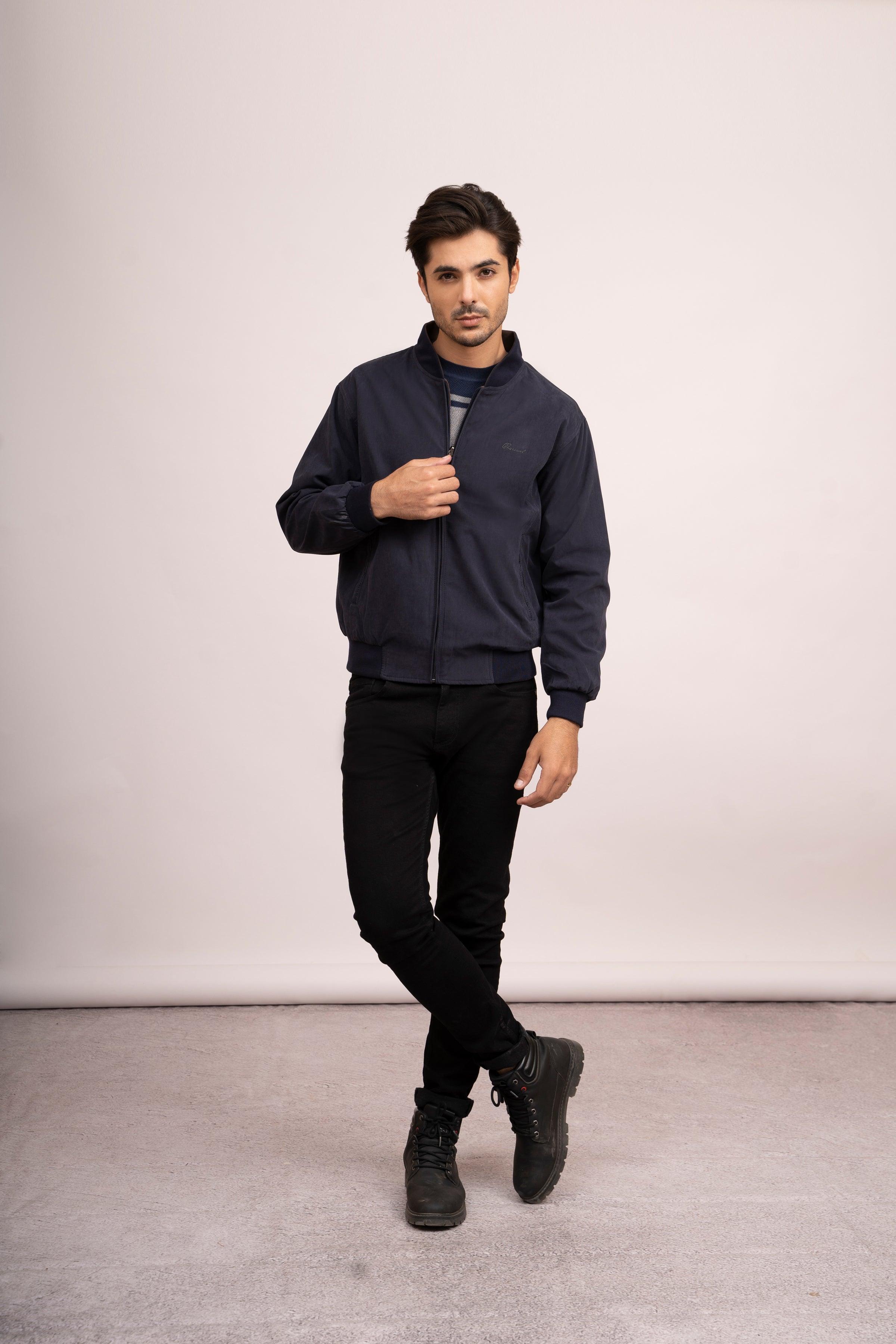 REVERSIBLE JACKET F/S NAVY BROWN at Charcoal Clothing