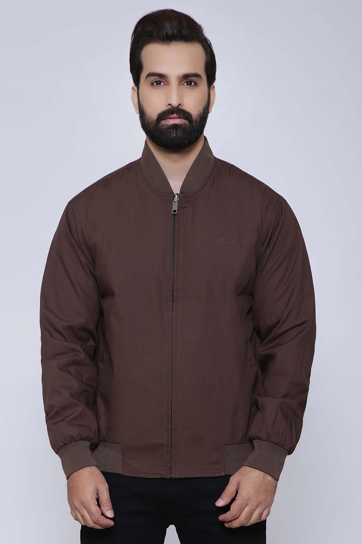REVERSIBLE JACKET FULL SLEEVE BLACK BROWN at Charcoal Clothing