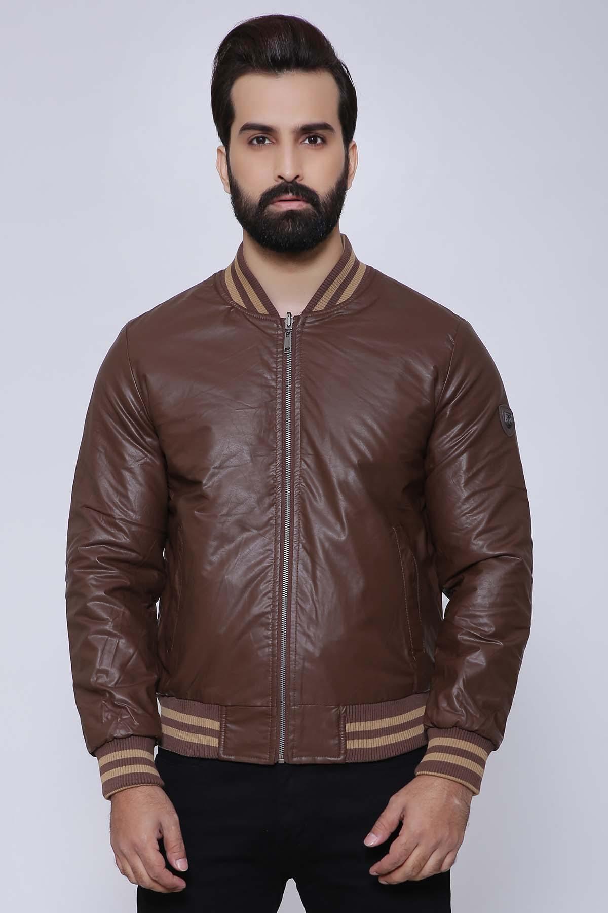 REVERSIBLE JACKET FULL SLEEVE BROWN KHAKI at Charcoal Clothing