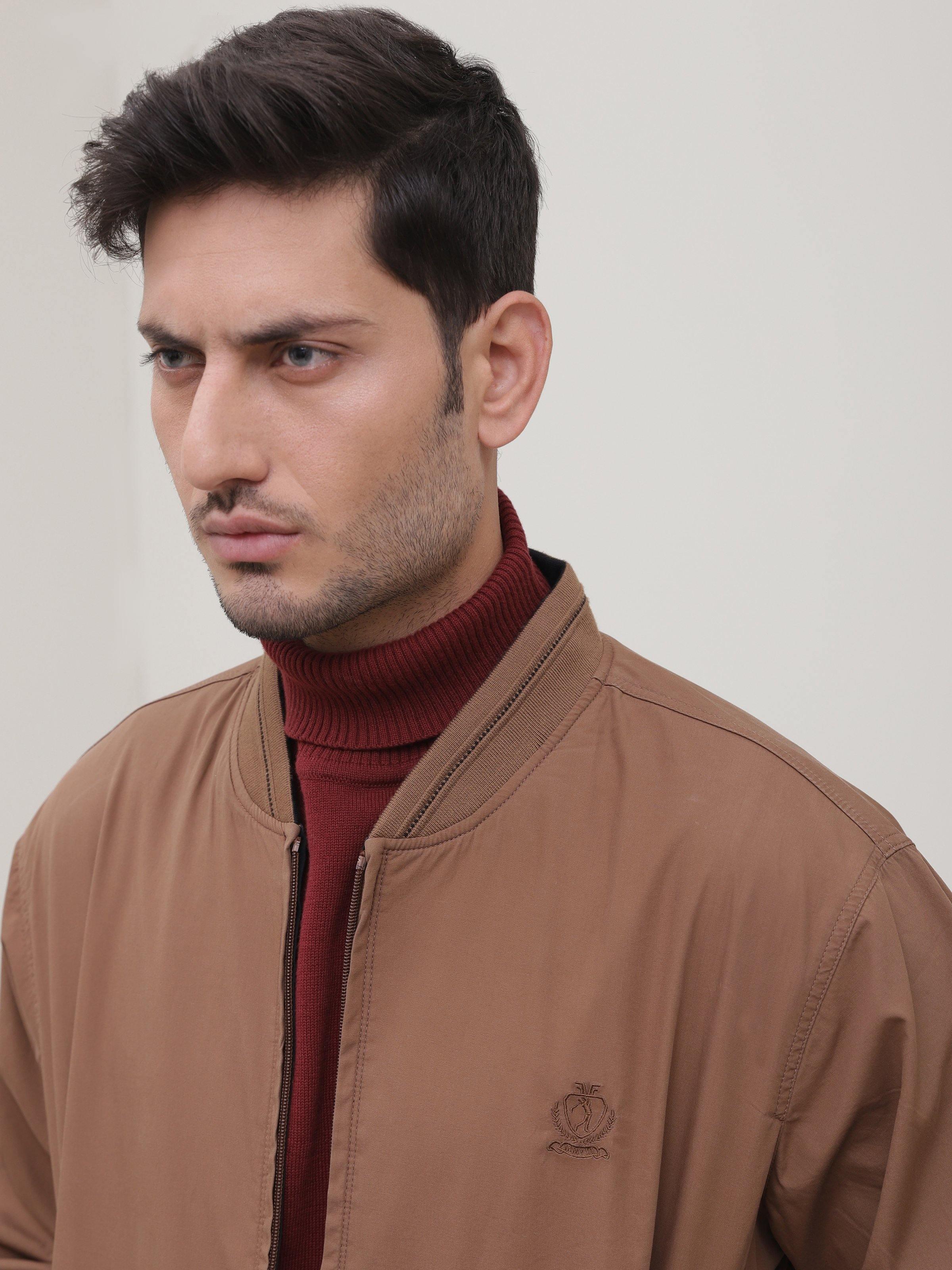 REVERSIBLE JACKET FULL SLEEVE KHAKI at Charcoal Clothing