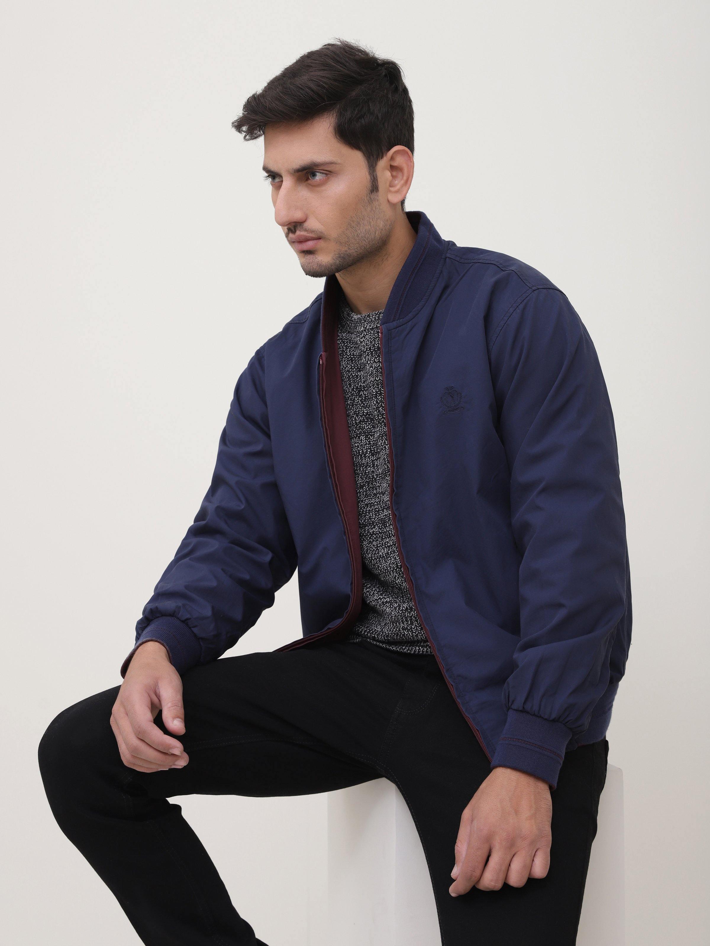 REVERSIBLE JACKET FULL SLEEVE MAROON at Charcoal Clothing