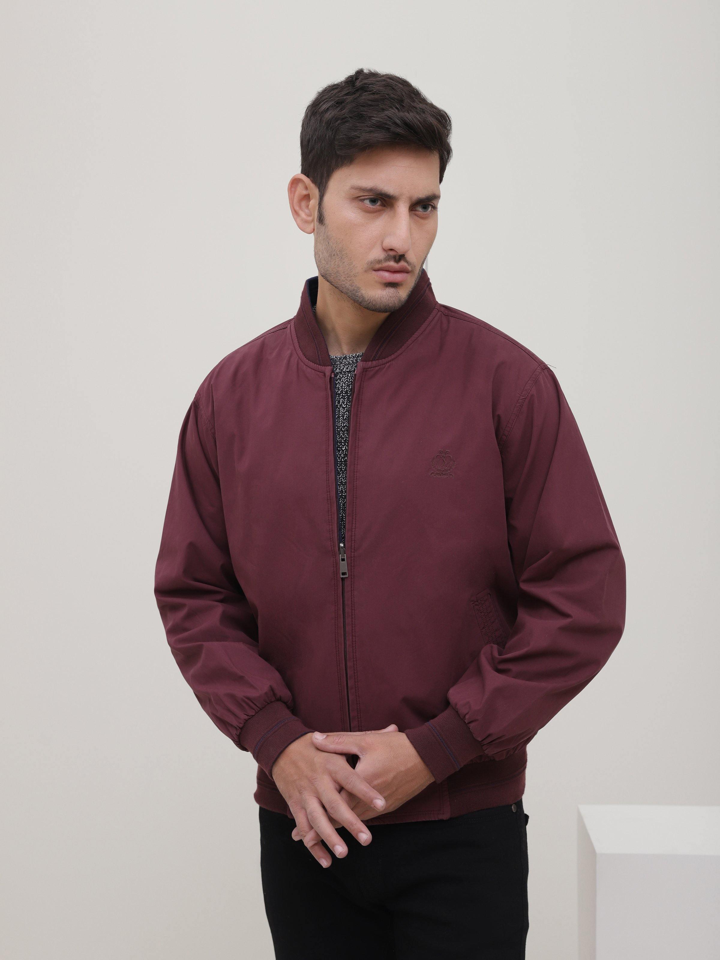 REVERSIBLE JACKET FULL SLEEVE MAROON at Charcoal Clothing