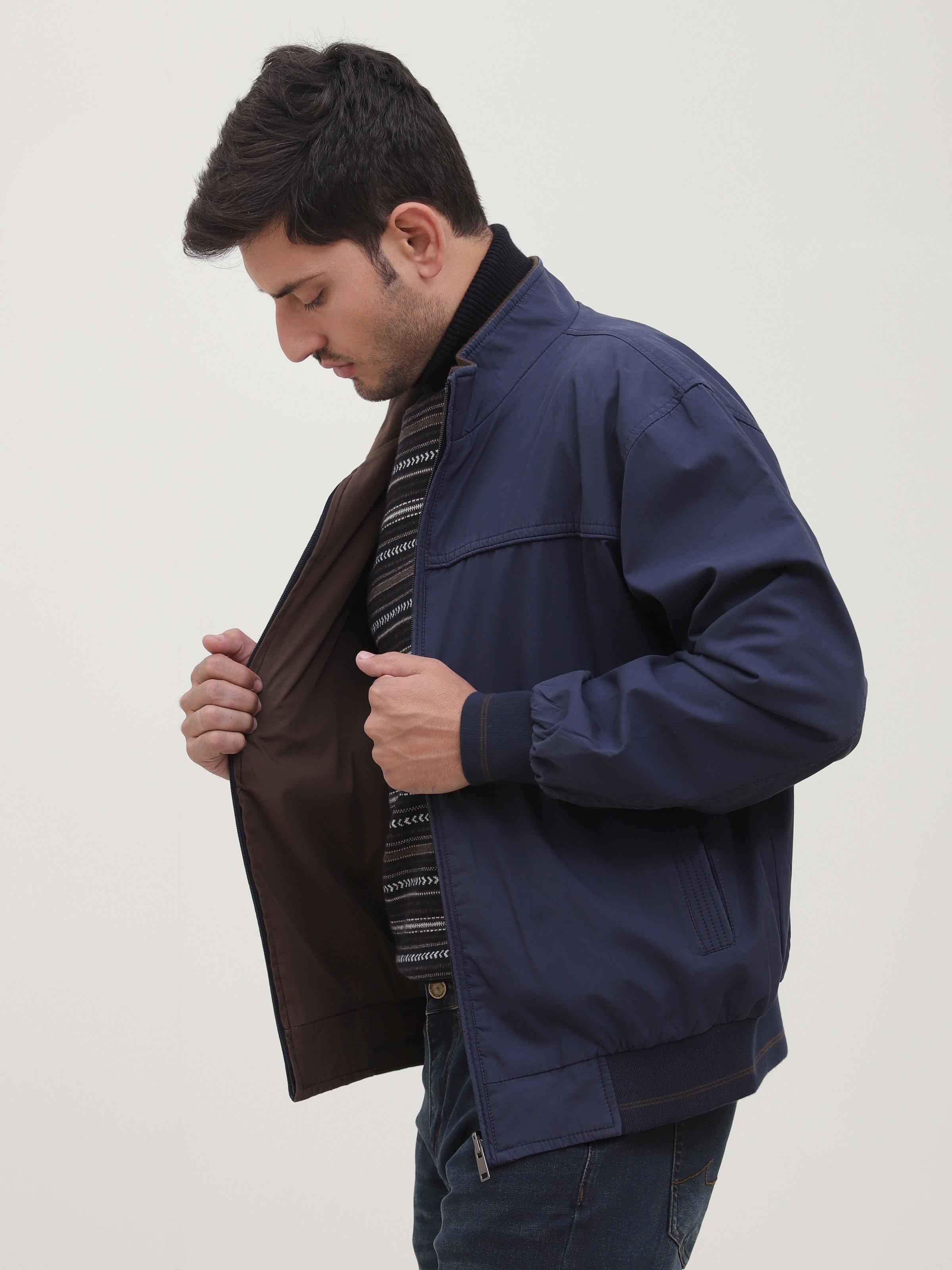 REVERSIBLE JACKET FULL SLEEVE NAVY at Charcoal Clothing