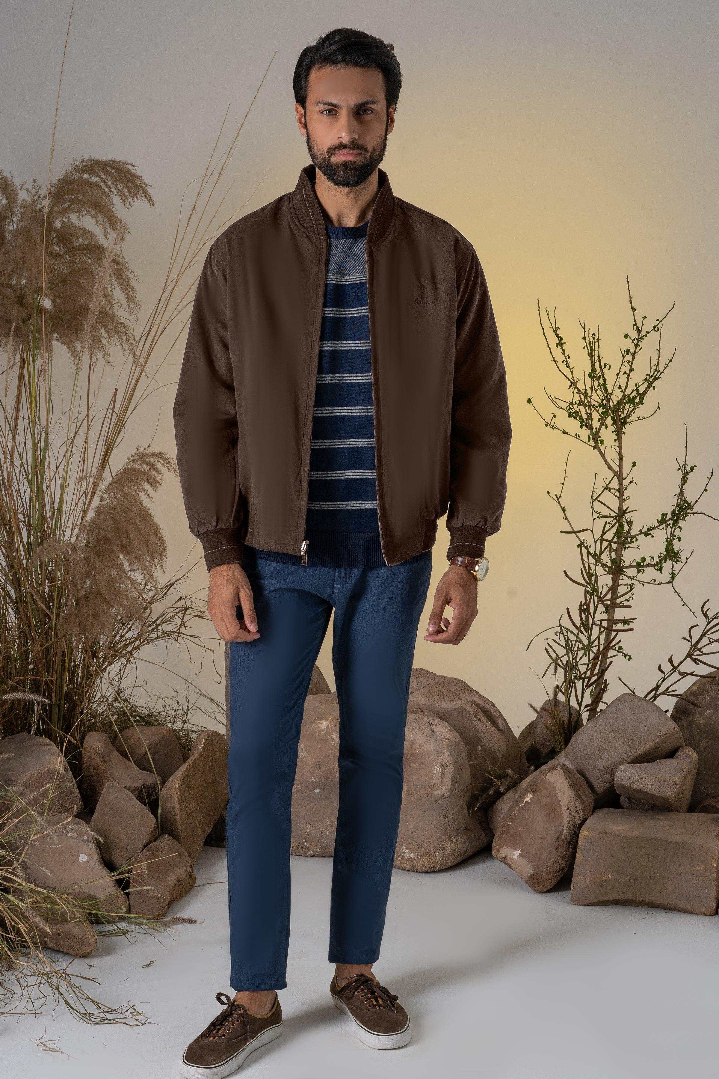 REVERSIBLE JACKET FULL SLEEVES BROWN BLACK at Charcoal Clothing