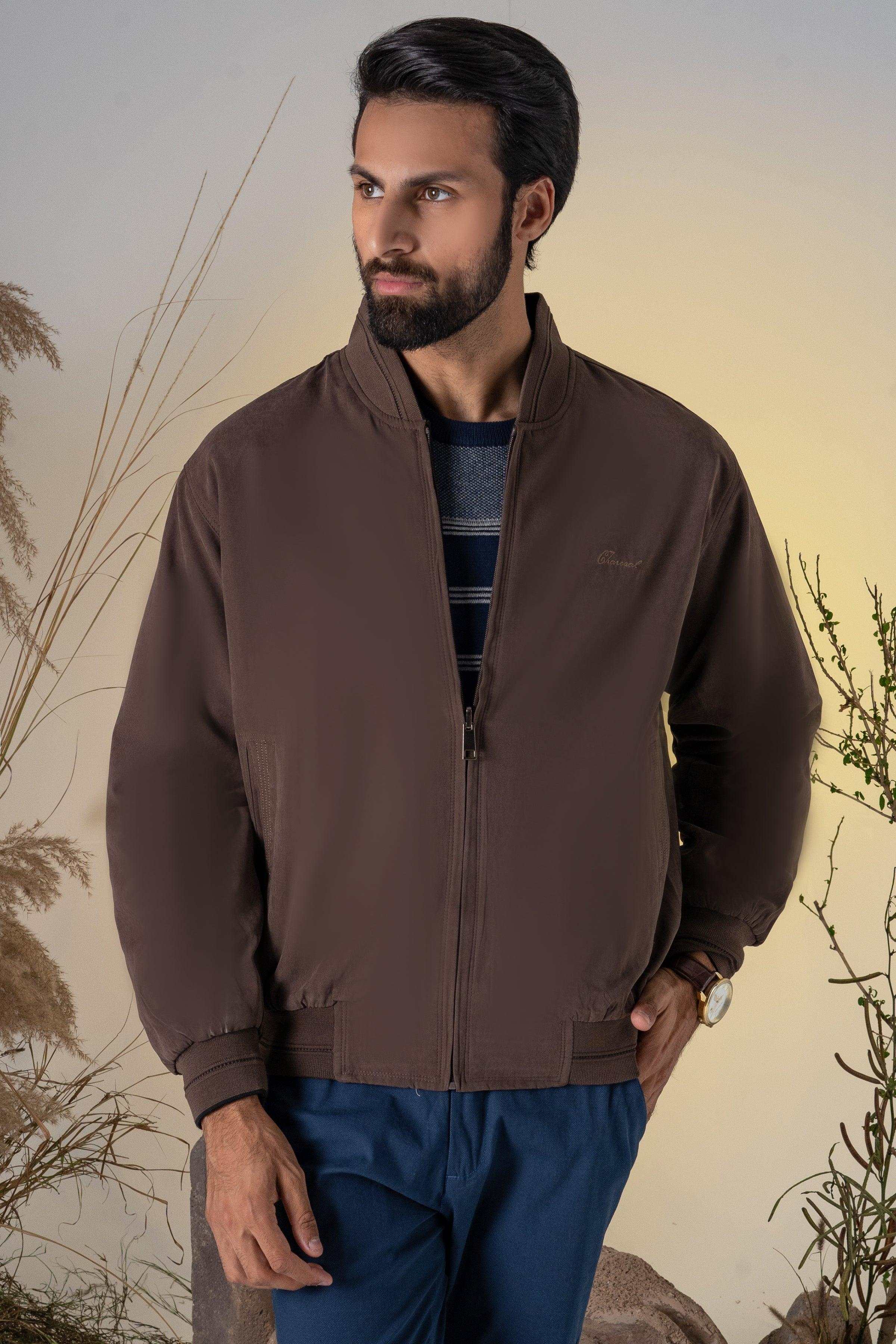 REVERSIBLE JACKET FULL SLEEVES BROWN BLACK at Charcoal Clothing