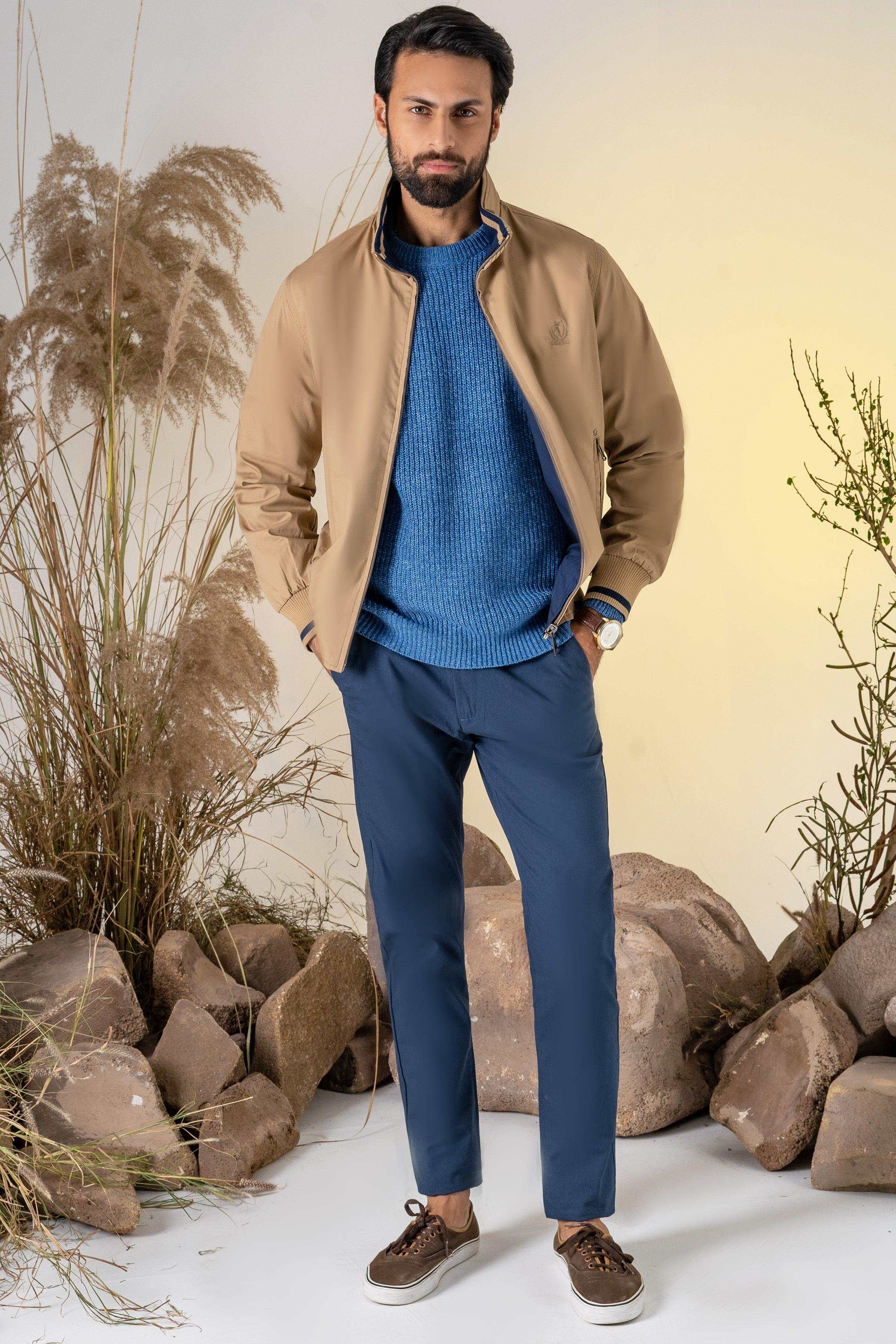 REVERSIBLE JACKET FULL SLEEVES KHAKI GREEN at Charcoal Clothing
