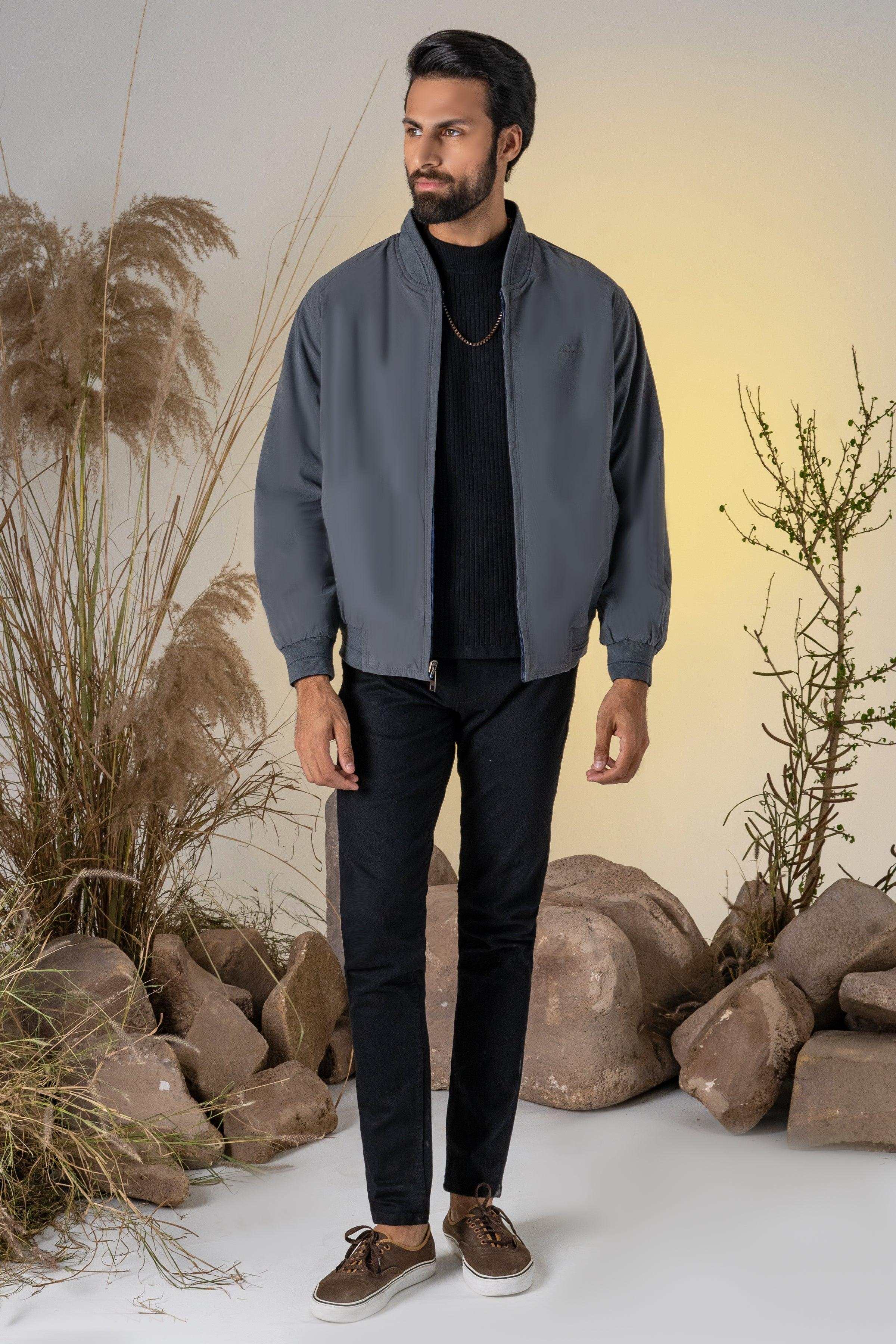 REVERSIBLE JACKET FULL SLEEVES NAVY GREY at Charcoal Clothing