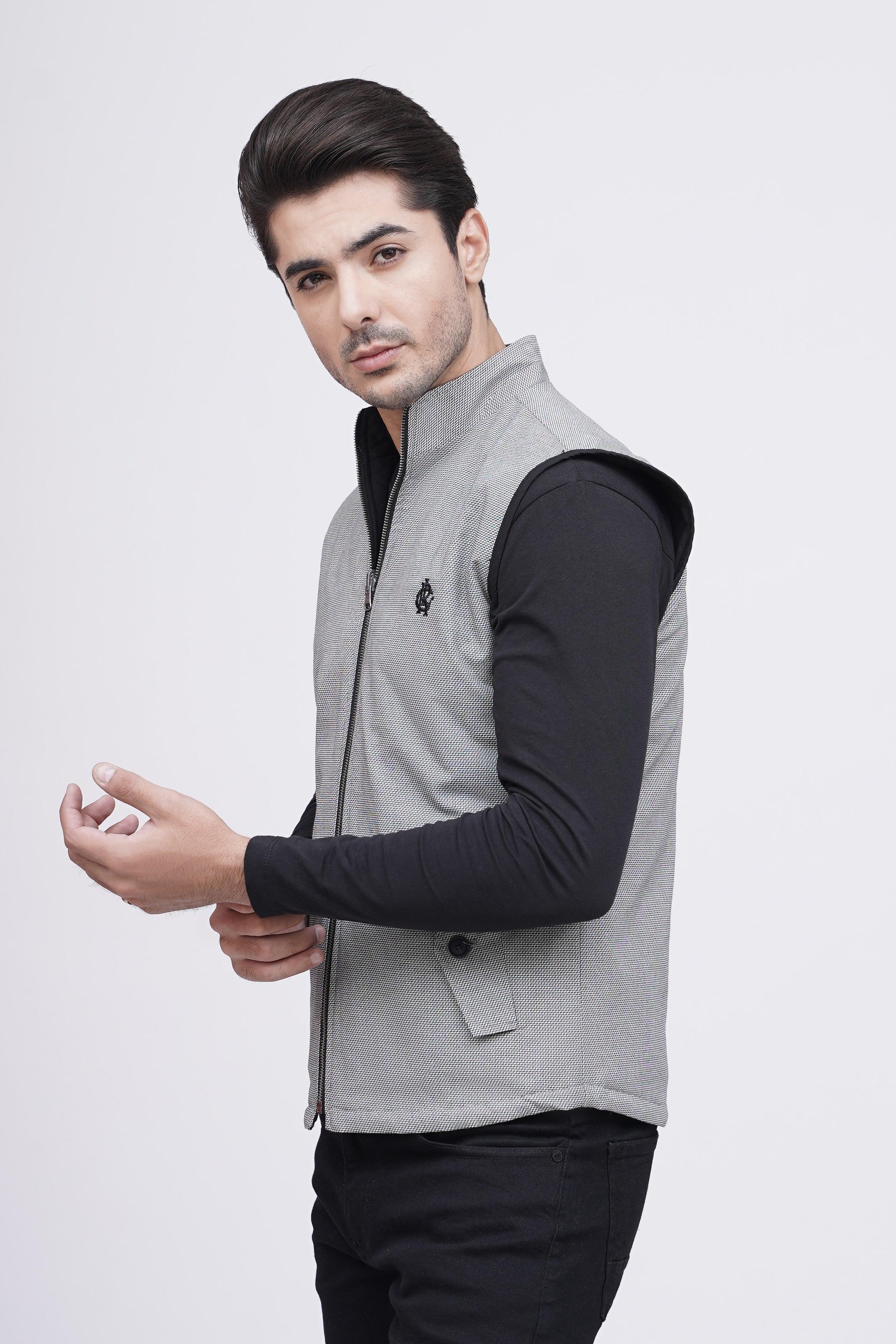 REVERSIBLE JACKET S/L BLACK WHITE at Charcoal Clothing