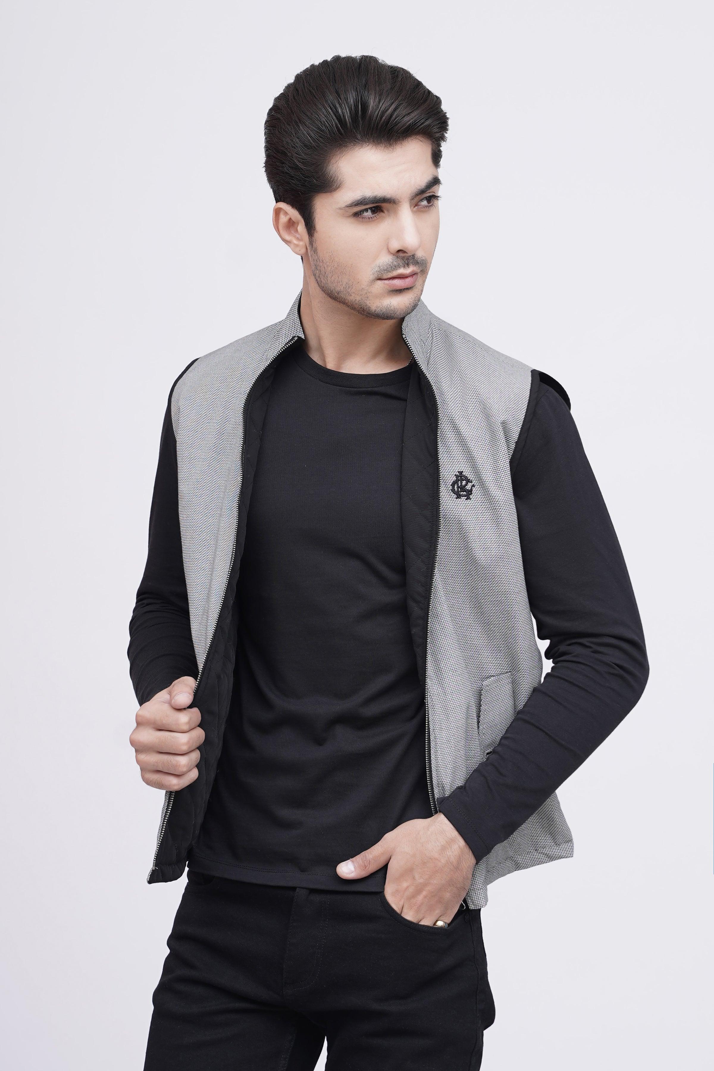 REVERSIBLE JACKET S/L BLACK WHITE at Charcoal Clothing