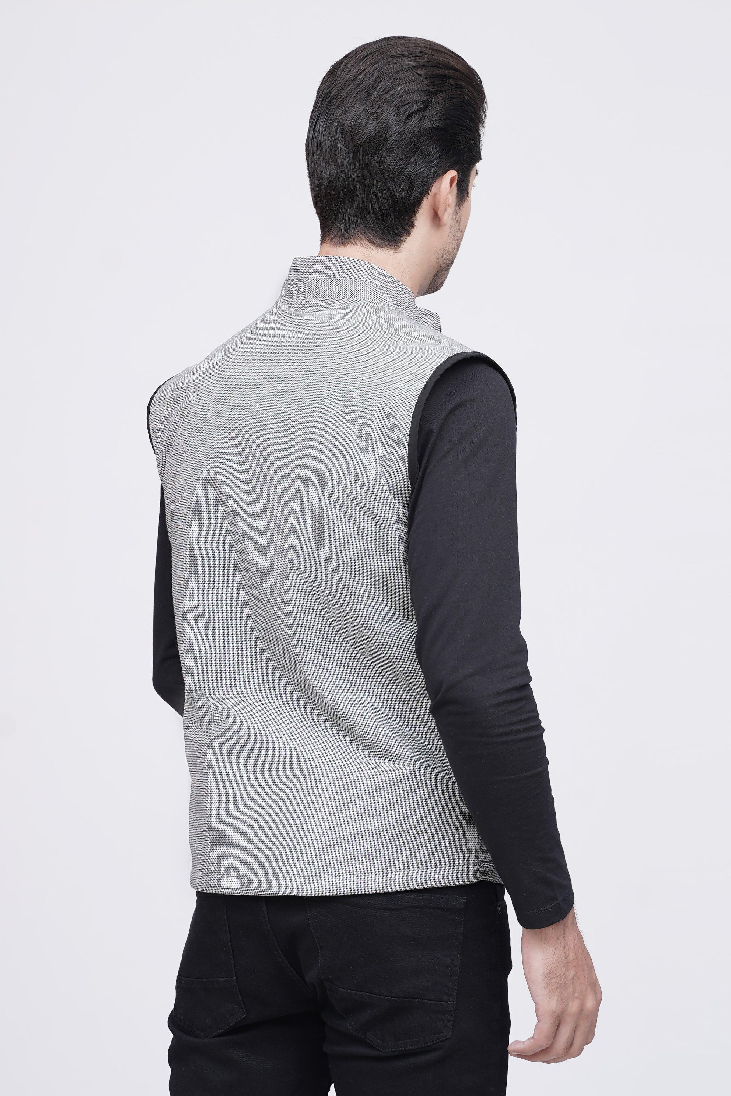 REVERSIBLE JACKET S/L BLACK WHITE at Charcoal Clothing