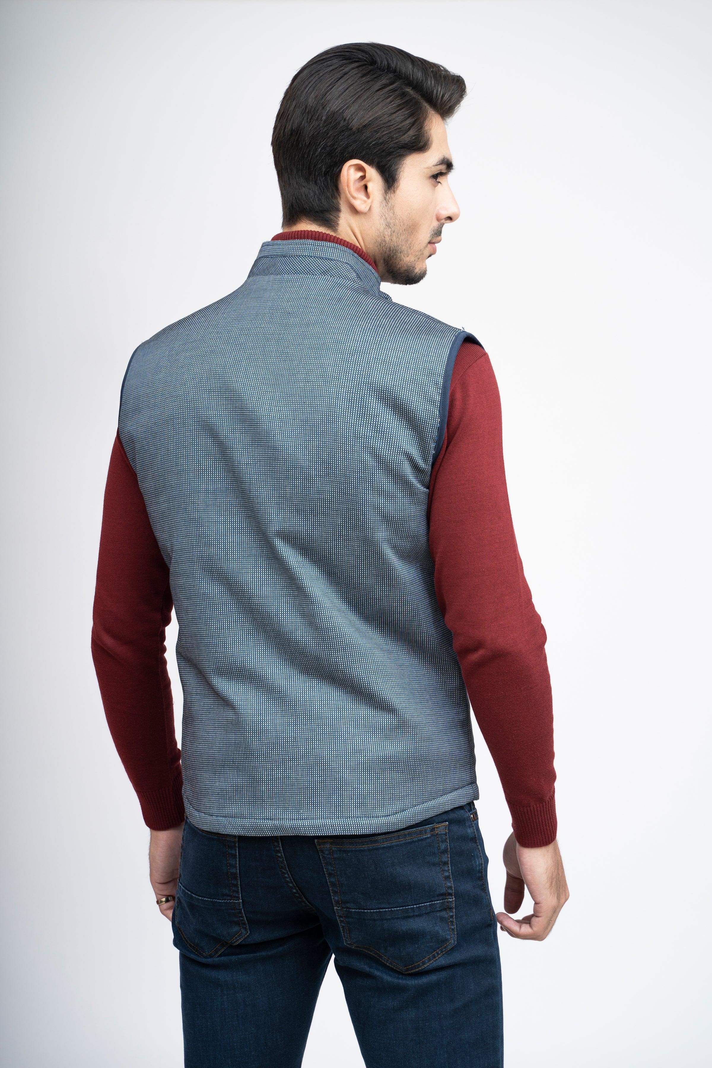 REVERSIBLE JACKET S/L BLUE WHITE at Charcoal Clothing