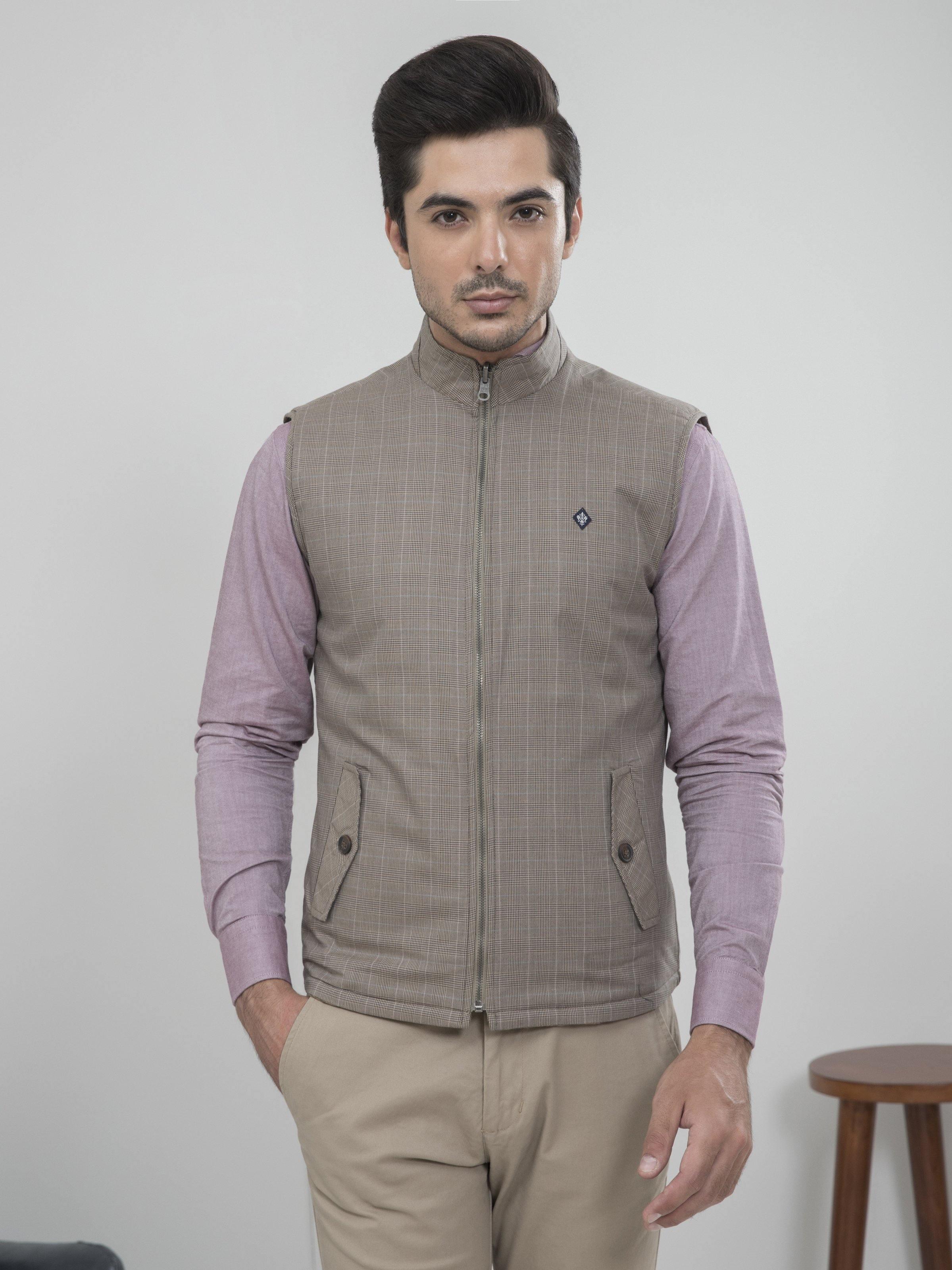 REVERSIBLE SLEEVELESS KHAKI GREY at Charcoal Clothing