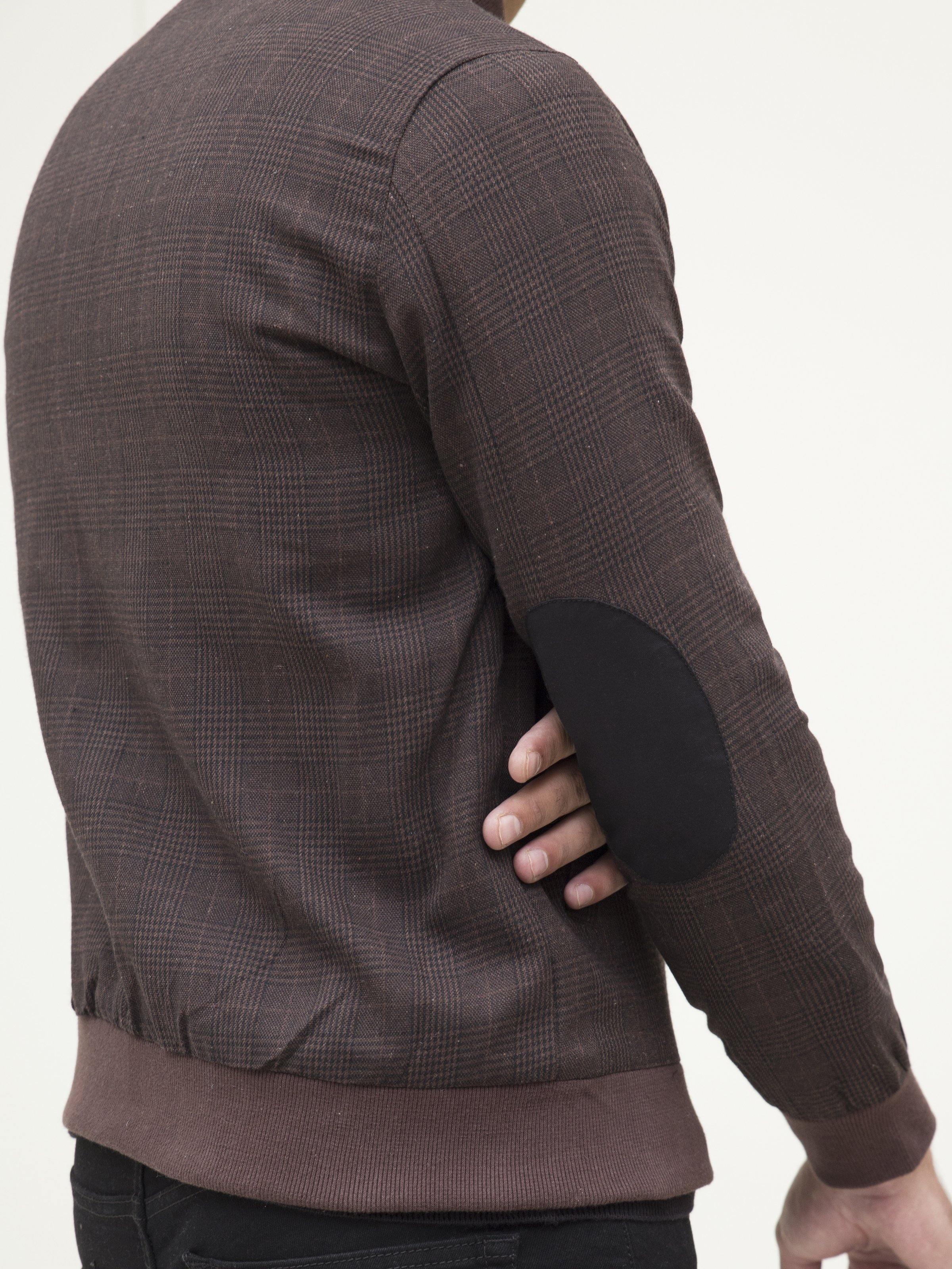RIB BAN JACKET FULL SLEEVE BROWN BLACK at Charcoal Clothing