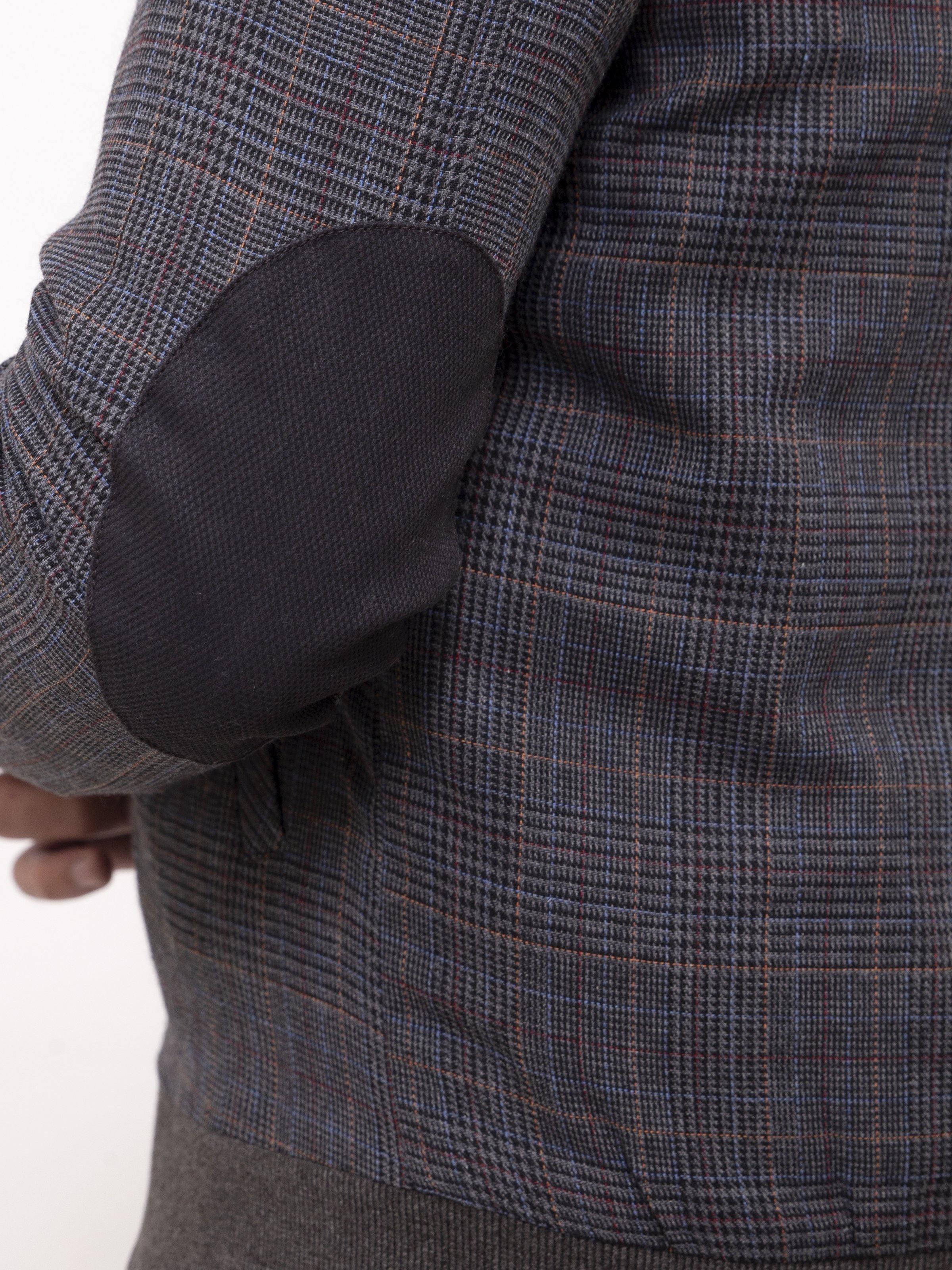 RIB BAN JACKET FULL SLEEVE GREY BLACK at Charcoal Clothing