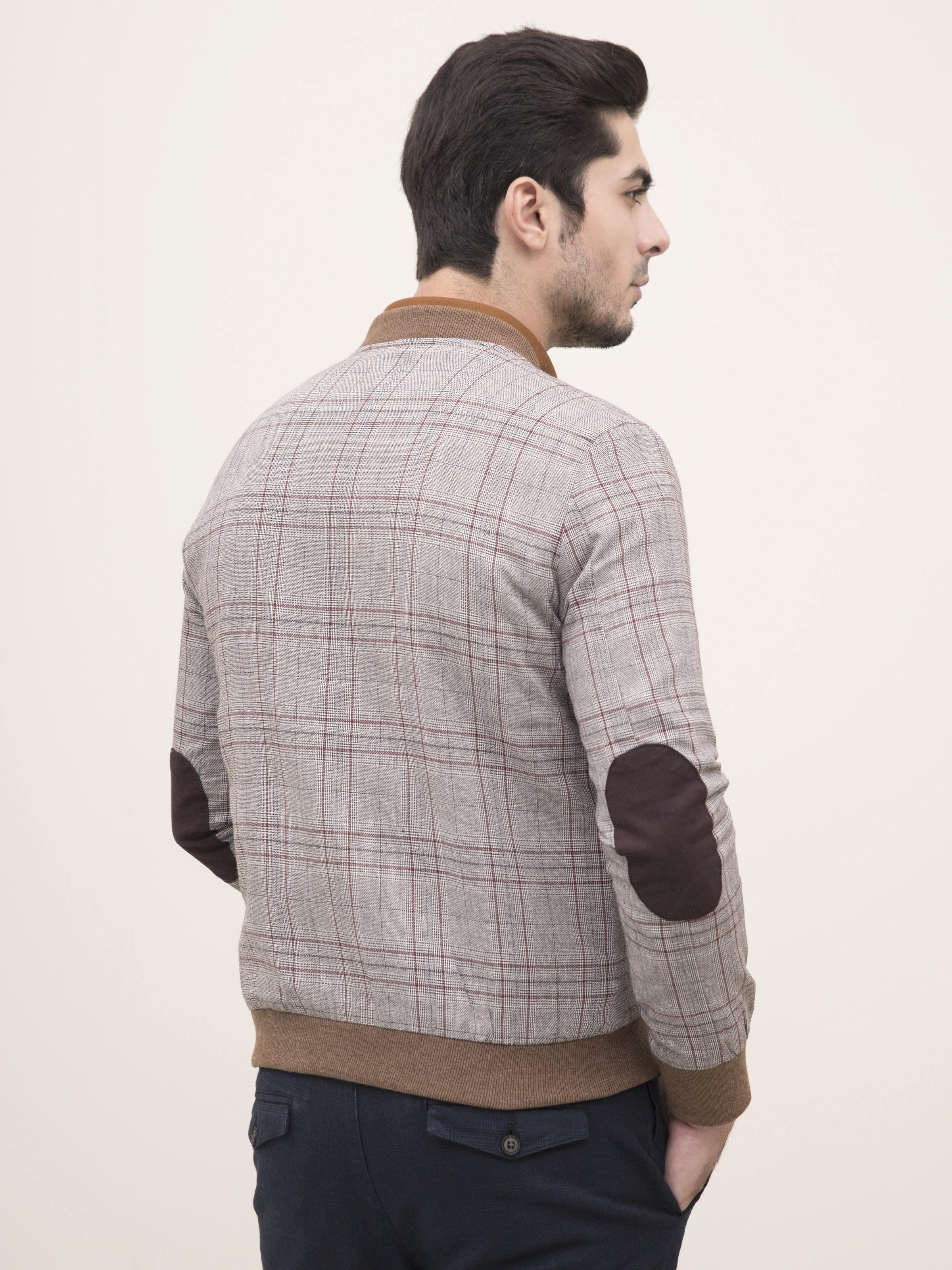 RIB BAN JACKET FULL SLEEVE LIGHT KHAKI at Charcoal Clothing