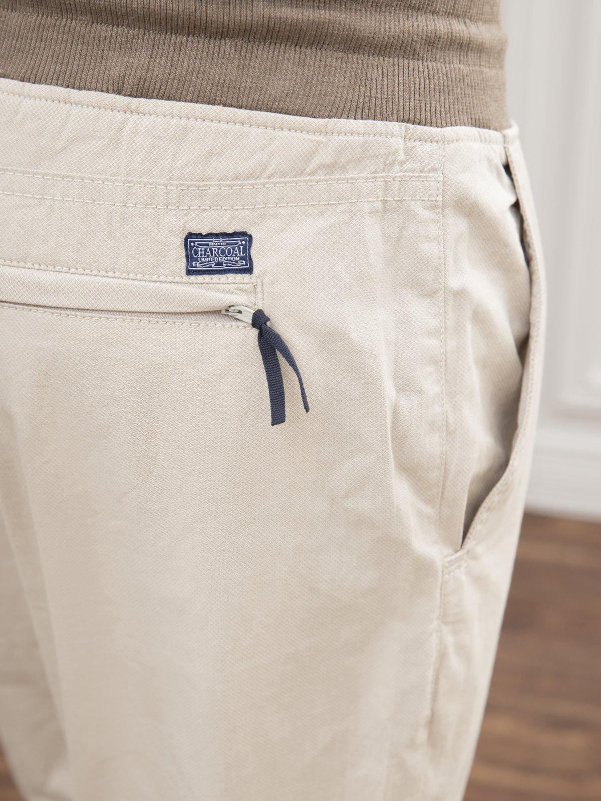 SELF CHECK SLIM FIT TROUSER LIGHT KHAKI at Charcoal Clothing