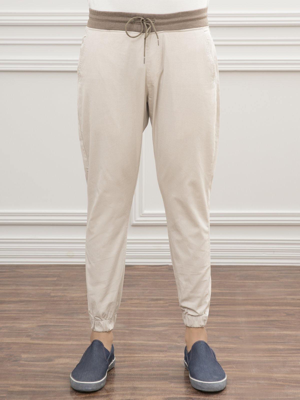 SELF CHECK SLIM FIT TROUSER LIGHT KHAKI at Charcoal Clothing