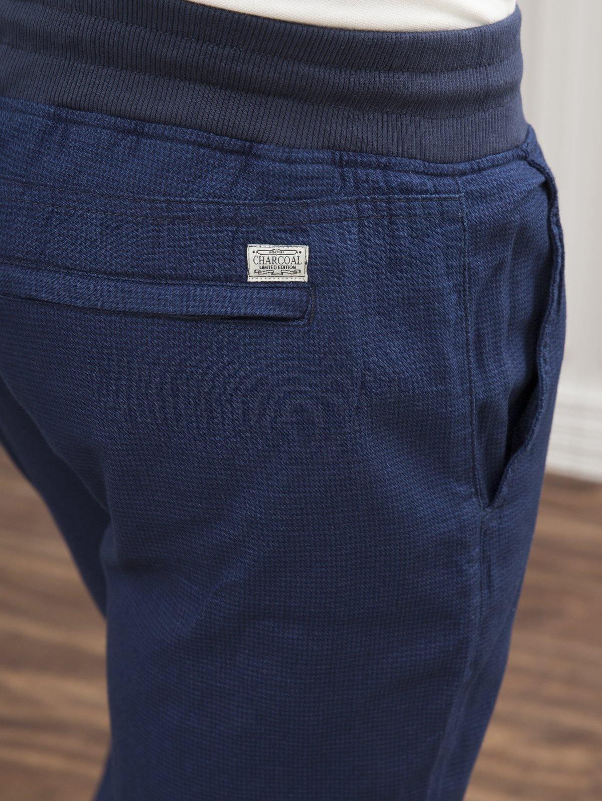SELF CHECK SLIM FIT TROUSER NAVY BLUE at Charcoal Clothing