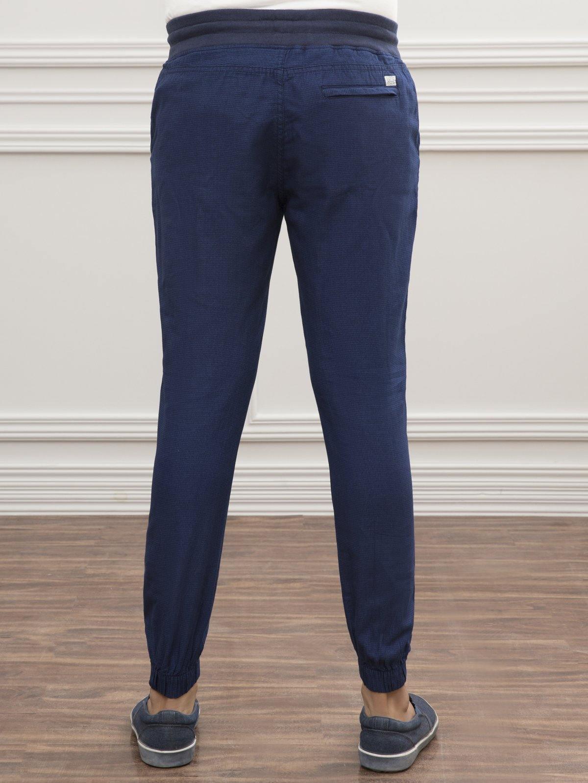SELF CHECK SLIM FIT TROUSER NAVY BLUE at Charcoal Clothing