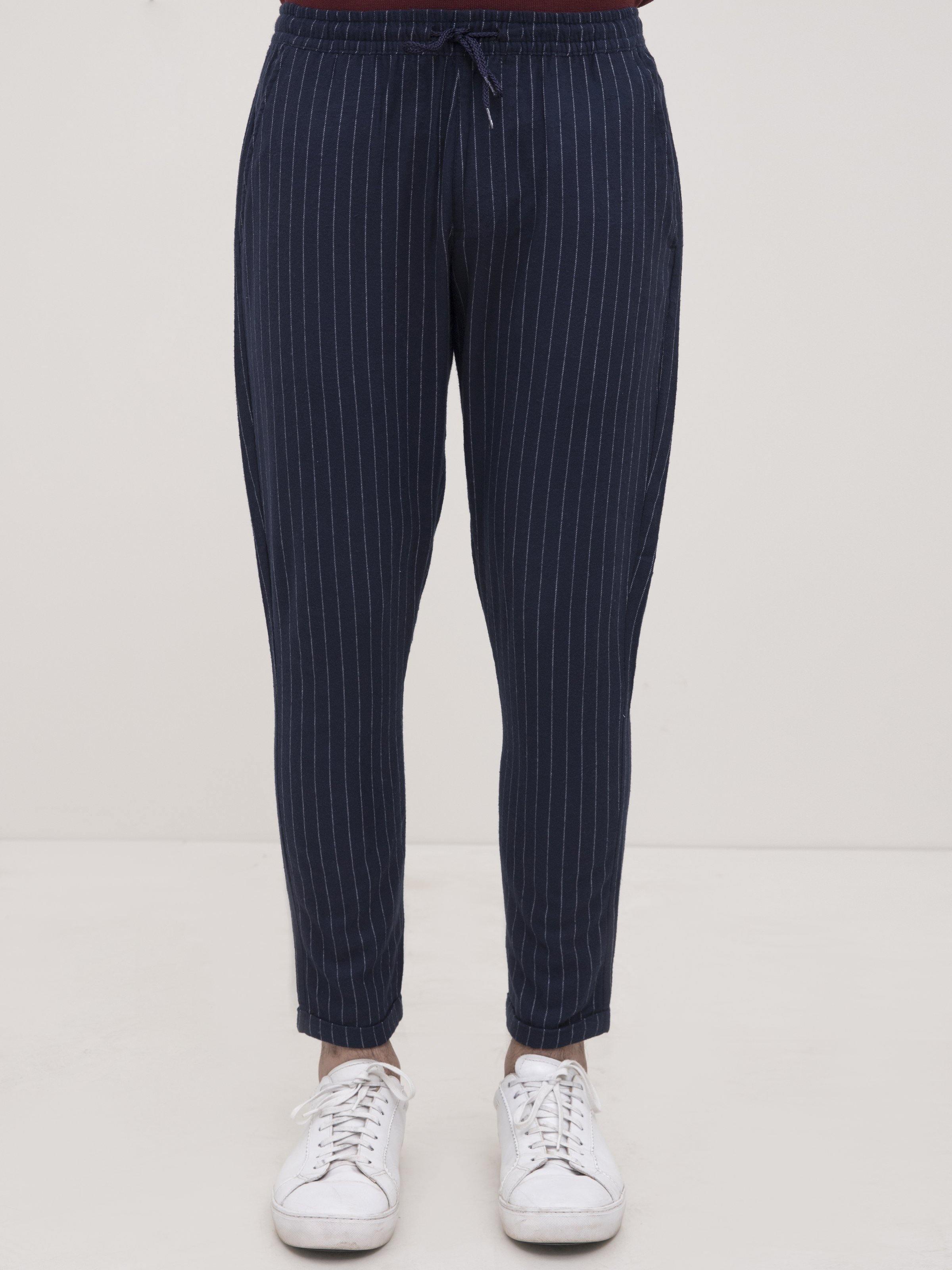 SELF LINING CASUAL TROUSER NAVY at Charcoal Clothing