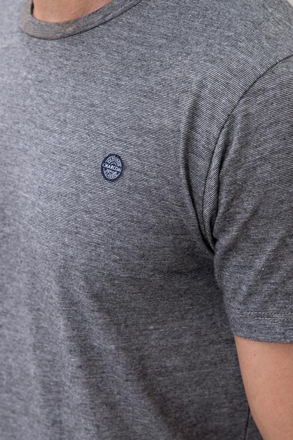 SELF LINING T SHIRT ROUND NECK GREY at Charcoal Clothing