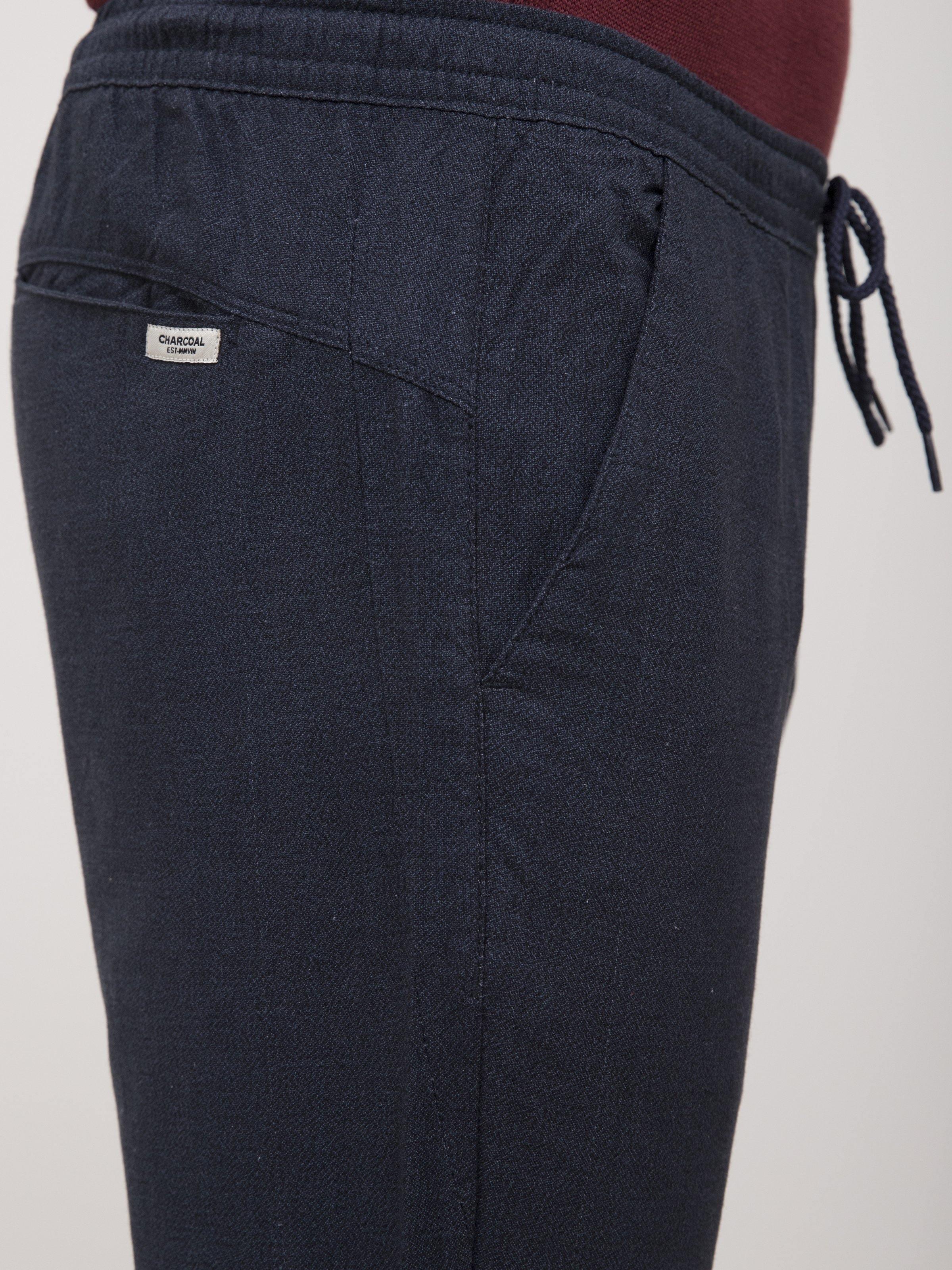 SELF TEXTURED TAPERED FIT TROUSER BLACK GREY at Charcoal Clothing