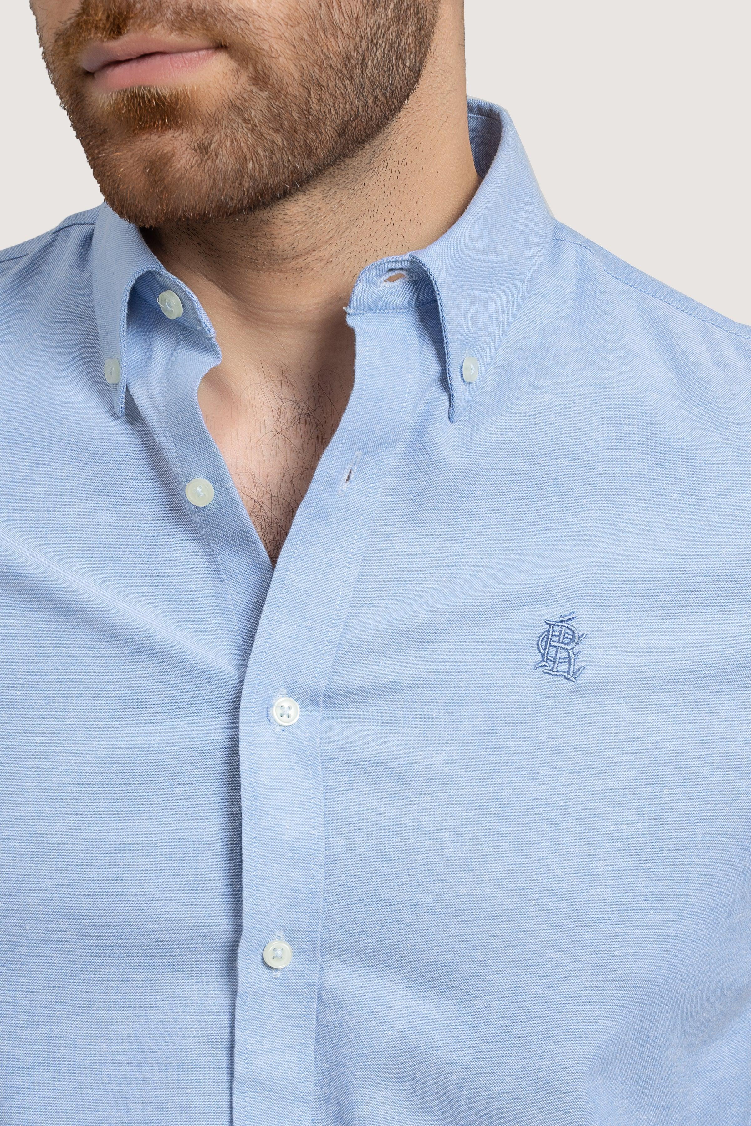 SEMI CASUAL OXFORD LIGHT BLUE SHIRT at Charcoal Clothing