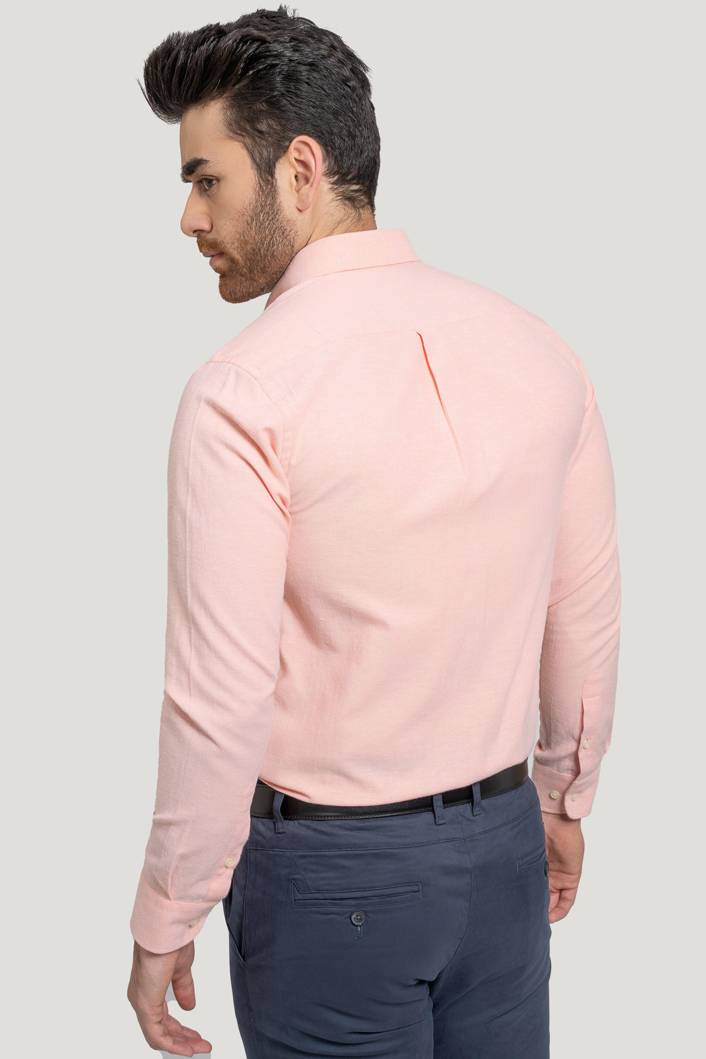 SEMI CASUAL OXFORD PEACH SHIRT at Charcoal Clothing