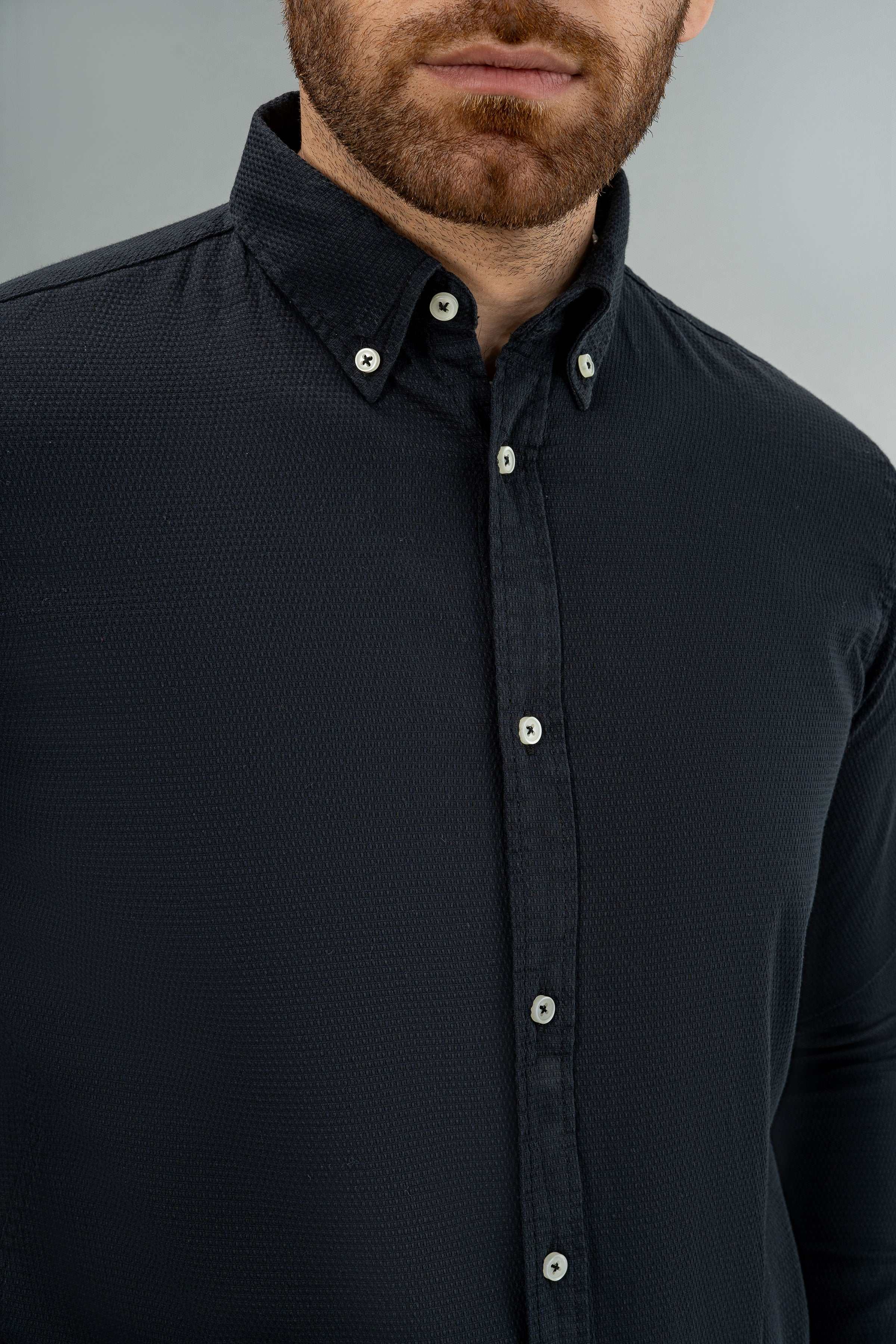 SEMI CASUAL SHIRT BLACK at Charcoal Clothing