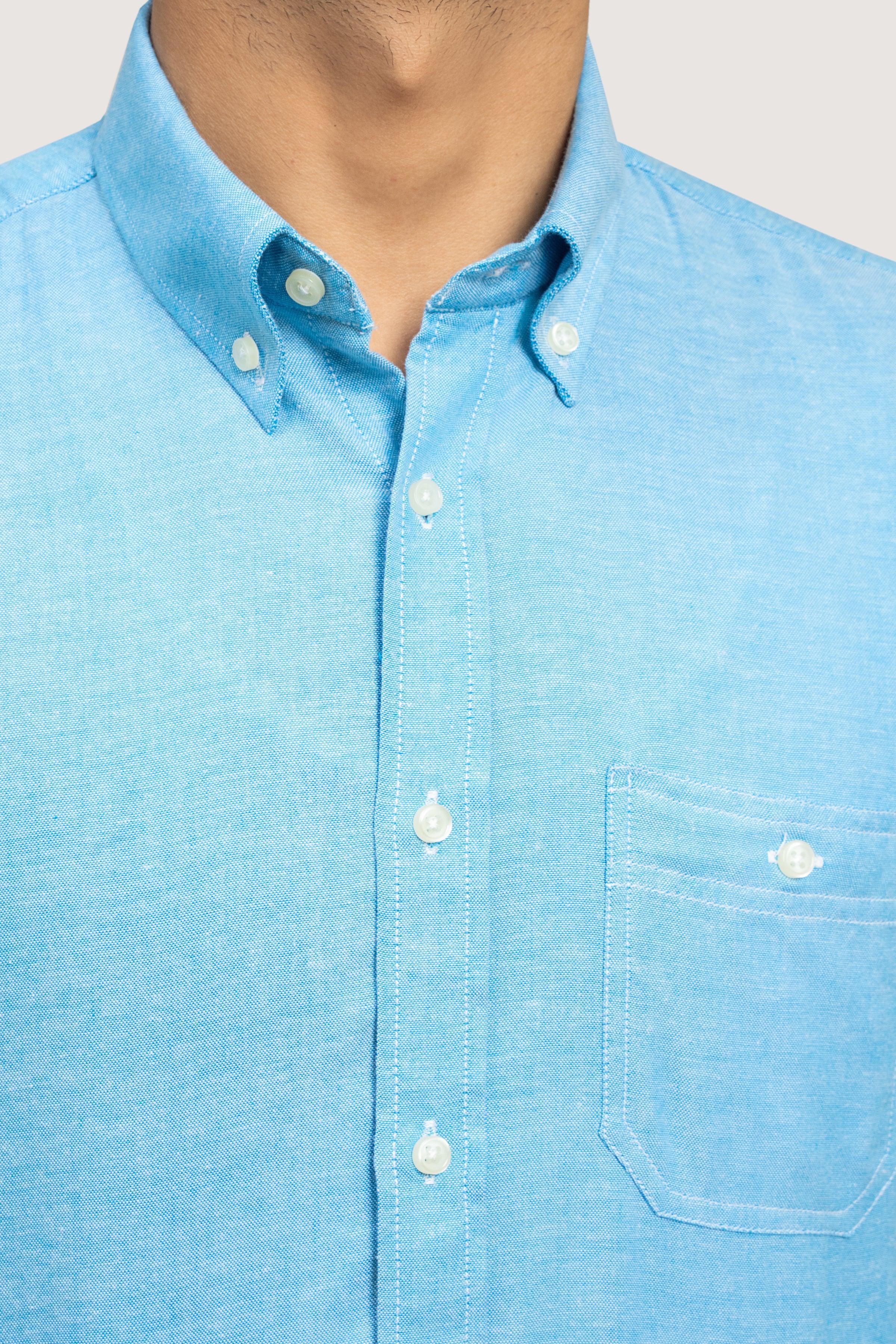 SEMI CASUAL SHIRT BLUE at Charcoal Clothing