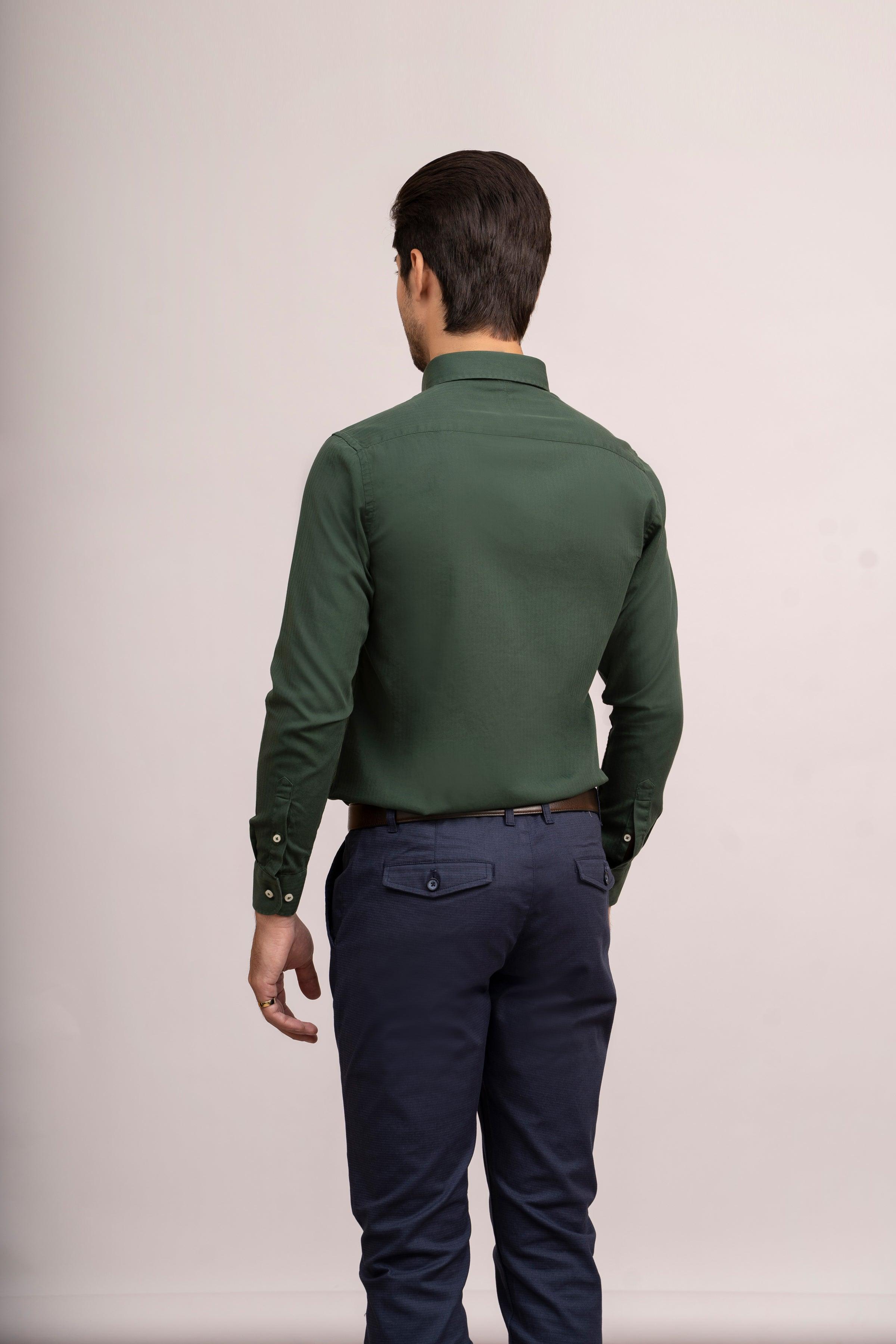 SEMI CASUAL SHIRT GREEN at Charcoal Clothing