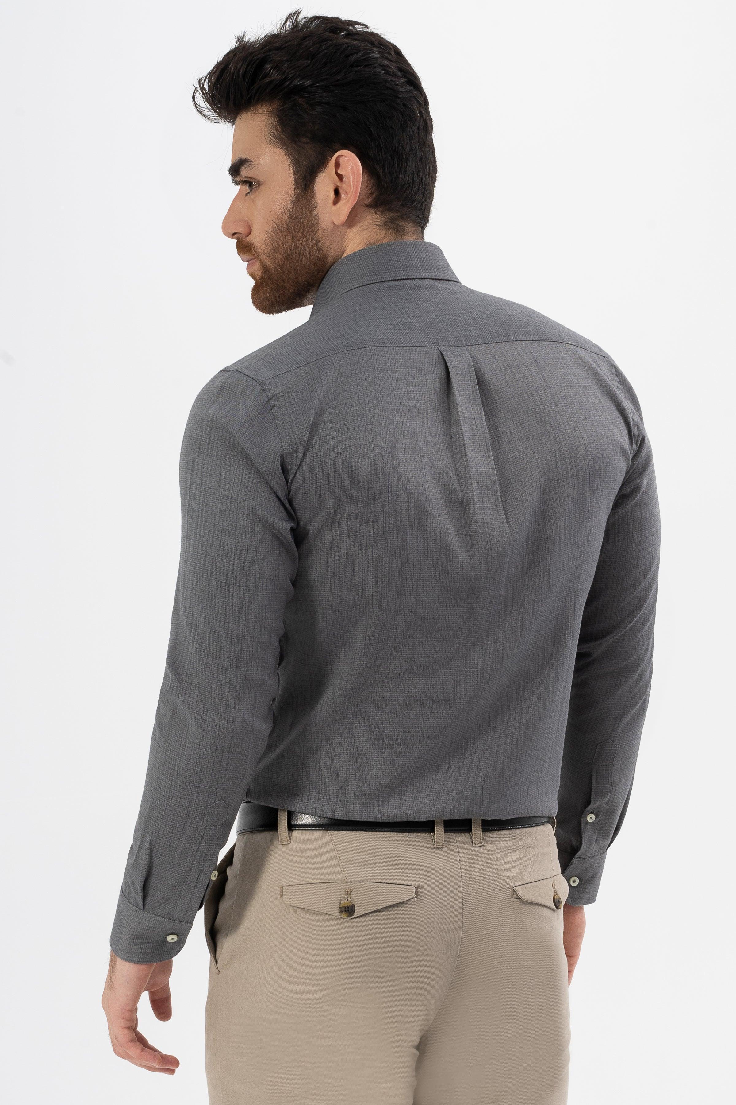 SEMI CASUAL SHIRT GREY at Charcoal Clothing
